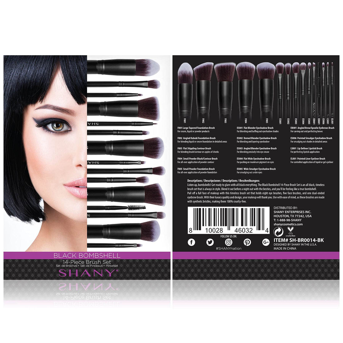 SHANY Rose All Day 14-Piece Brush Set ââ‚¬â€œ Elite Cosmetics Brush Collection - Complete Kabuki Makeup Brush Set in Rose Gold - 14 PCS
