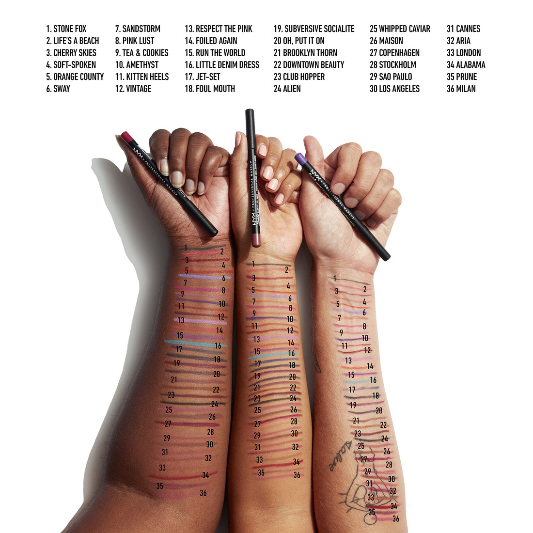 Nyx Professional Makeup Suede Matte Lip Liner, Jet Set, 1g