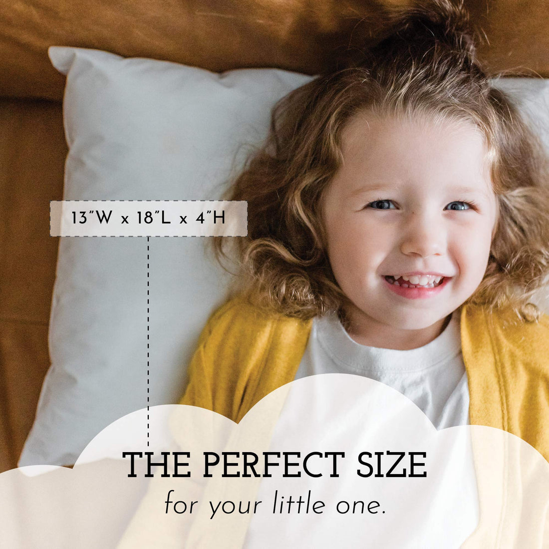 Little Sleepy Head Toddler Pillow, Organic Cotton, Down-Like Fill, Ivory 13 X 18