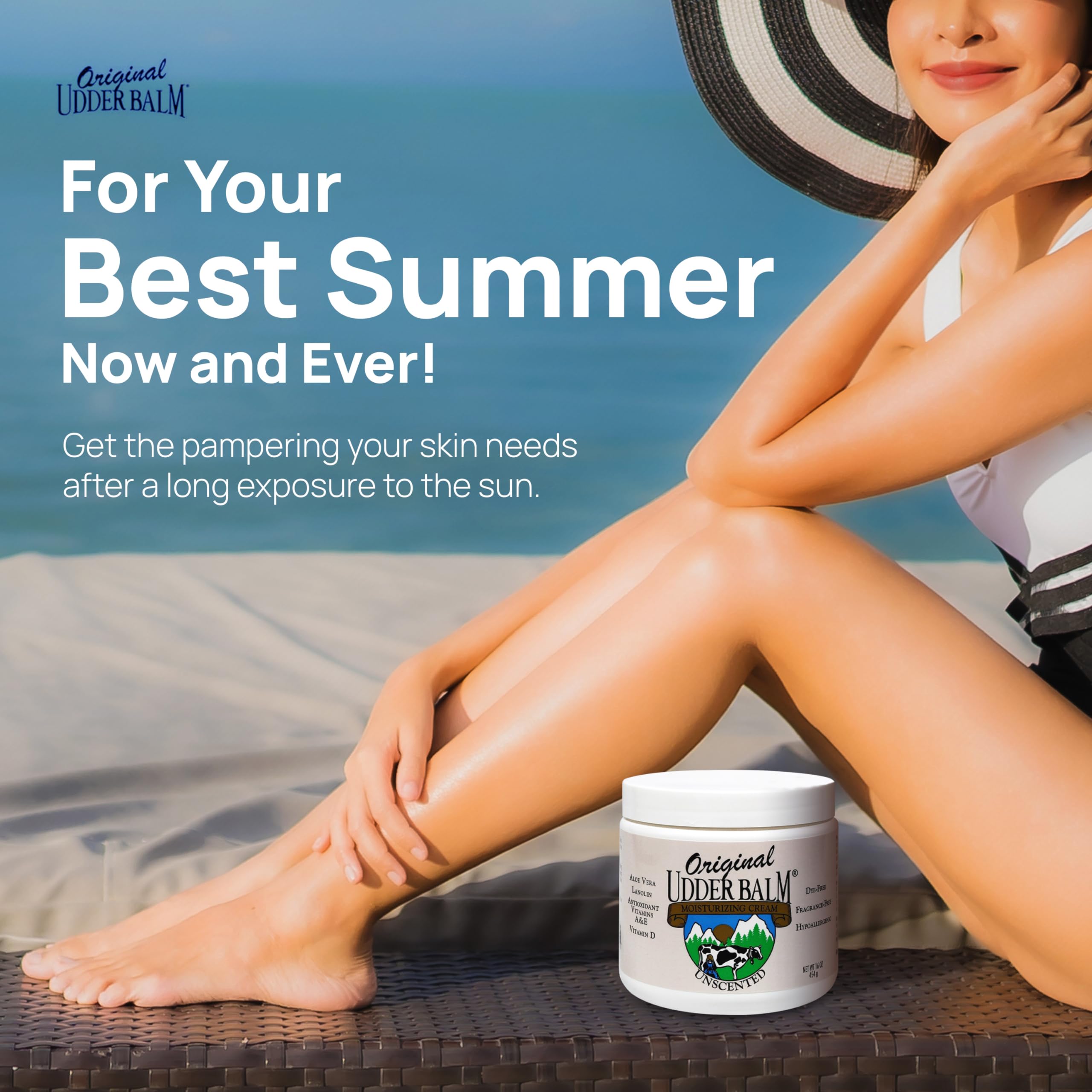 Original Udder Balm Unscented Moisturizing Creme Jar, 16 oz