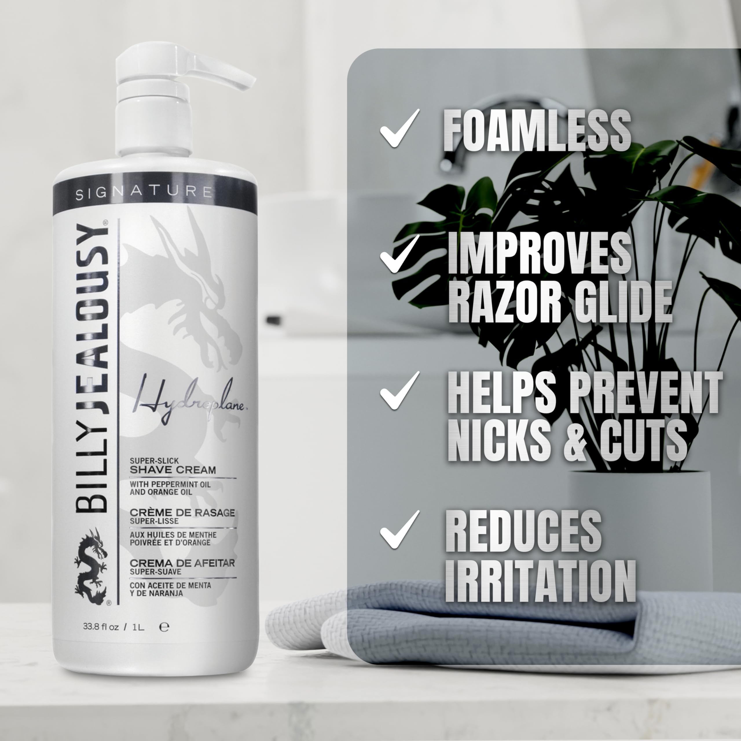 Billy Jealousy Hydroplane Super Slick Shave Cream (Salon Size) 1000ml/33.8oz