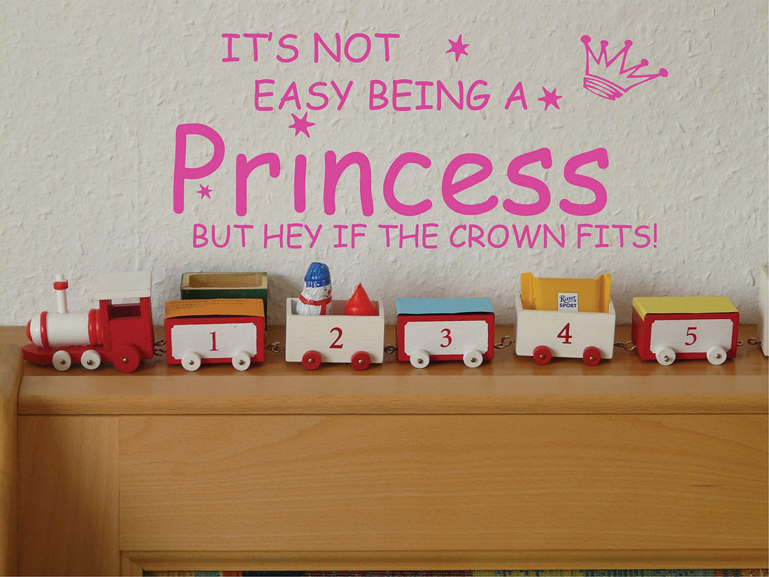NOT Easy Being A Princess Girl Wall Quote Sticker Graphic Vinyl Home Kid décor