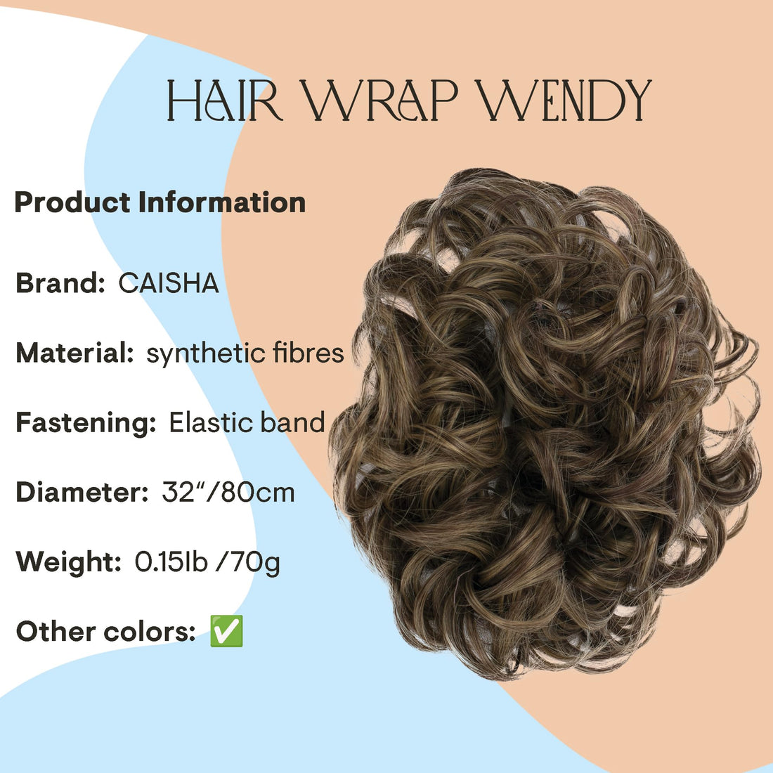 Prettyshop Hairpiece Reddish Brown Blonde Mix #33H27 Hw32: Prettyshop Xxxl Hairpiece Hair Wrap Scrunchie Scrunchy Updos, Voluminous, Curly Messy Bun, Reddish Brown Blonde Mix #33H27 Hw32