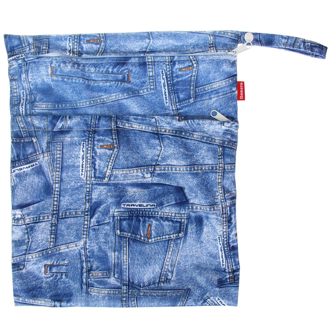 Damero 3pcs Pack Wet Dry Bag for Cloth Diapers Daycare Organizer Bag, Denim