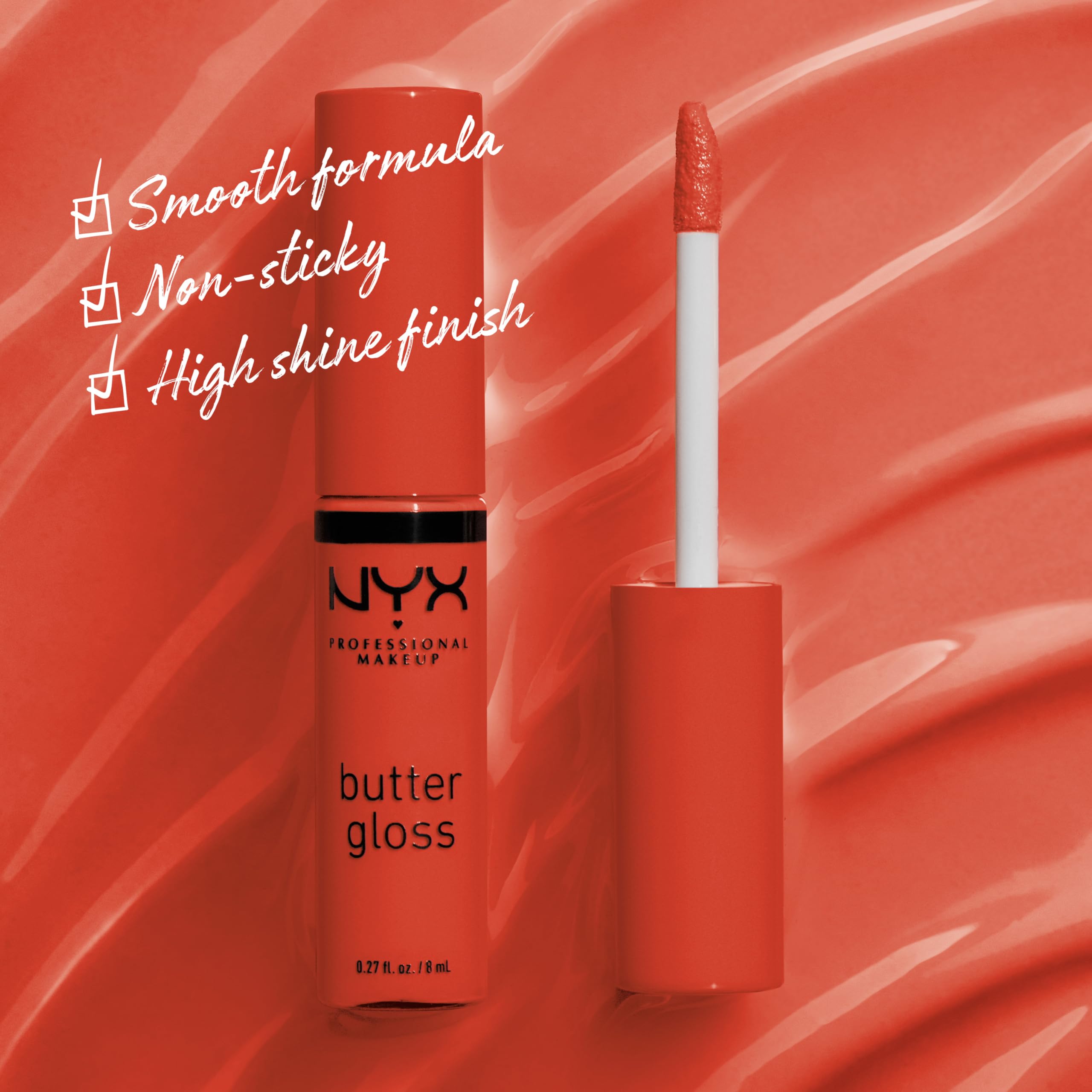 NYX PROFESSIONAL MAKEUP Butter Gloss - Orangesicle (Orange), Non-Sticky Lip Gloss