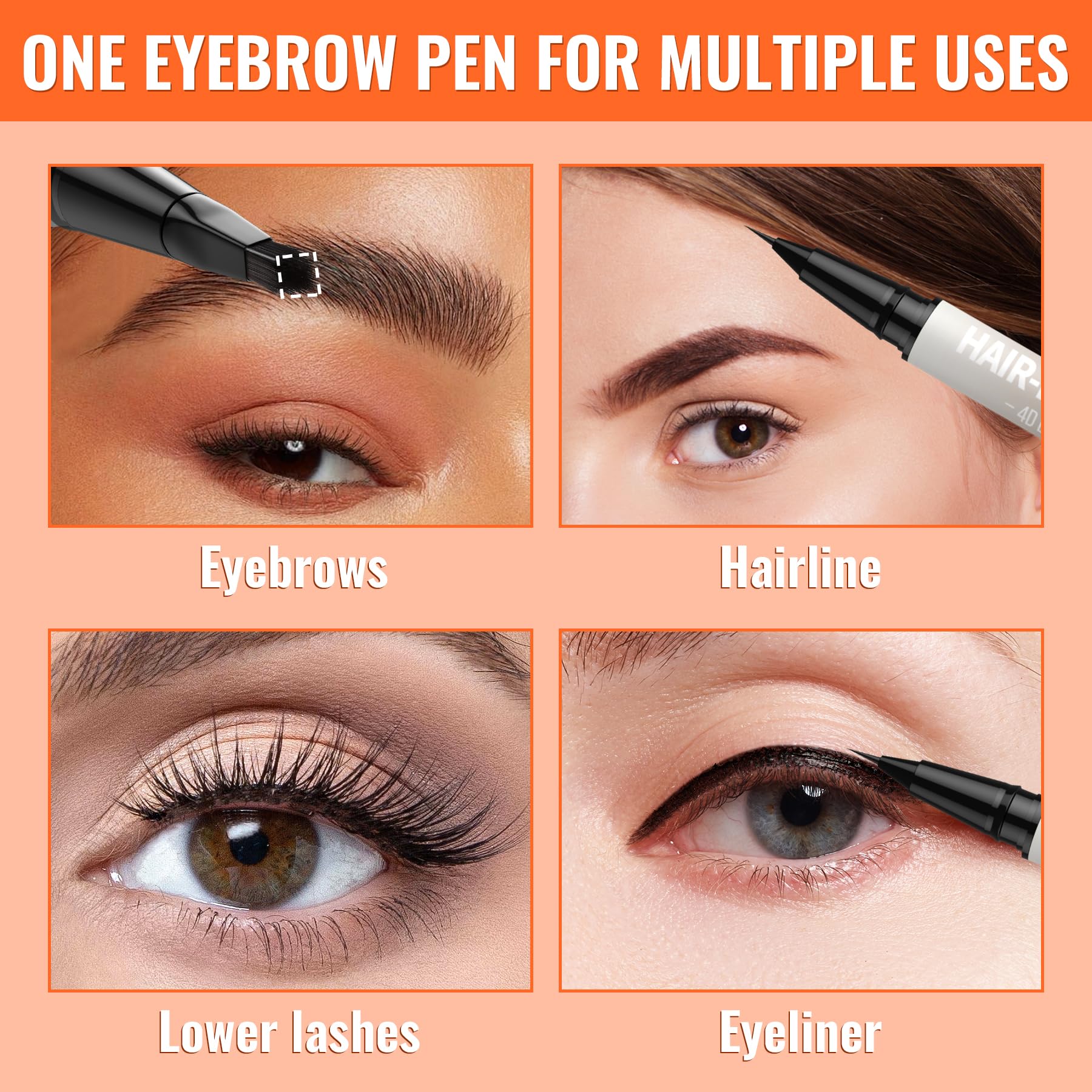iMethod Eyebrow Pen - Eyebrow Pencil,2-in-1 Eyeliner Dual-Ended Microblading Eyebrow Pencil Long Lasting Waterproof Hair-Like Brow Pencil,with Eyebrow Brush,Eyebrow Pencils for Women,Brown