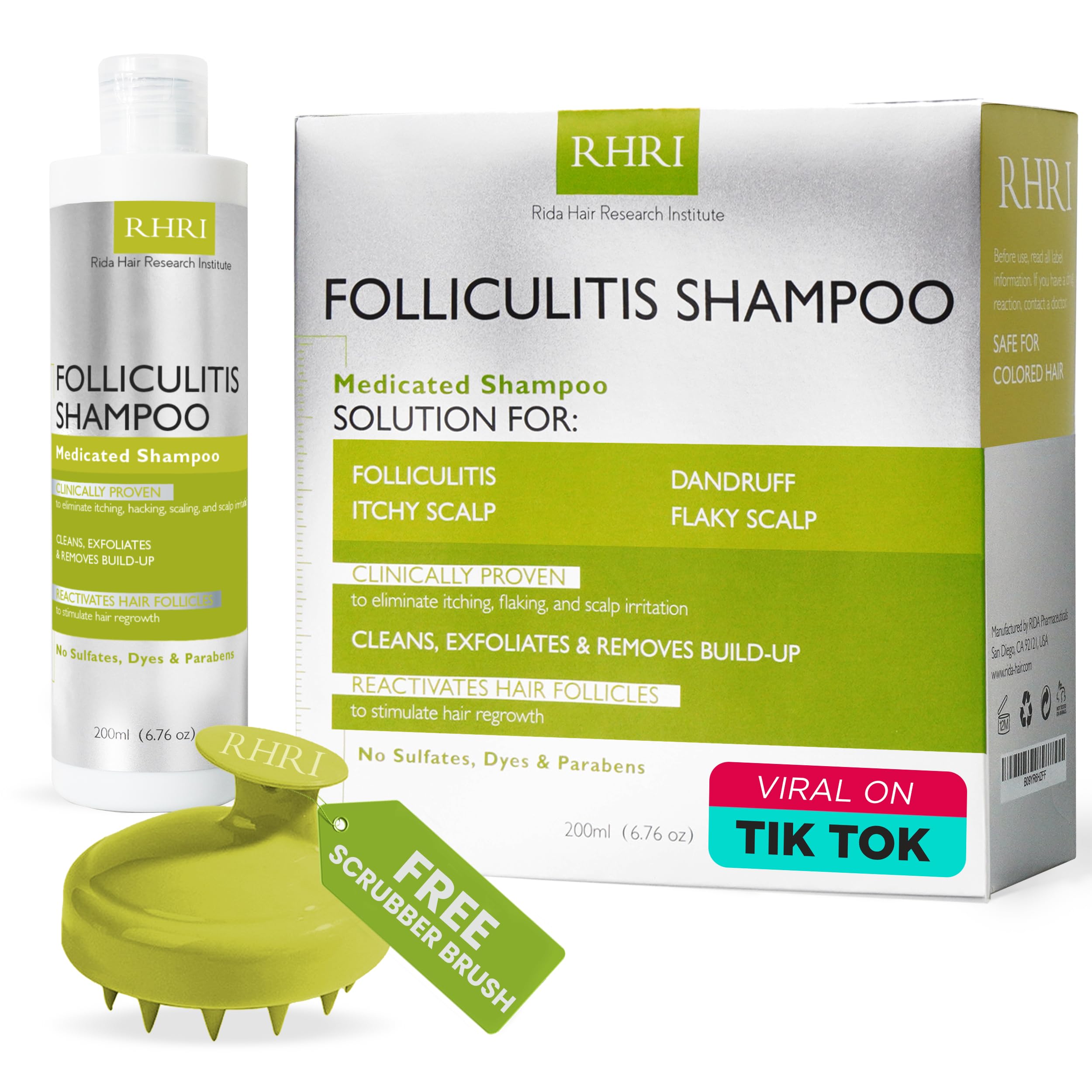 Anti Fungal Folliculitis Shampoo | Relief for Seborrheic Dermatitis, Scalp Psoriasis & Dandruff | Soothes Itchy, Dry Scalp | Cleanses, Exfoliates & Removes Build-Up