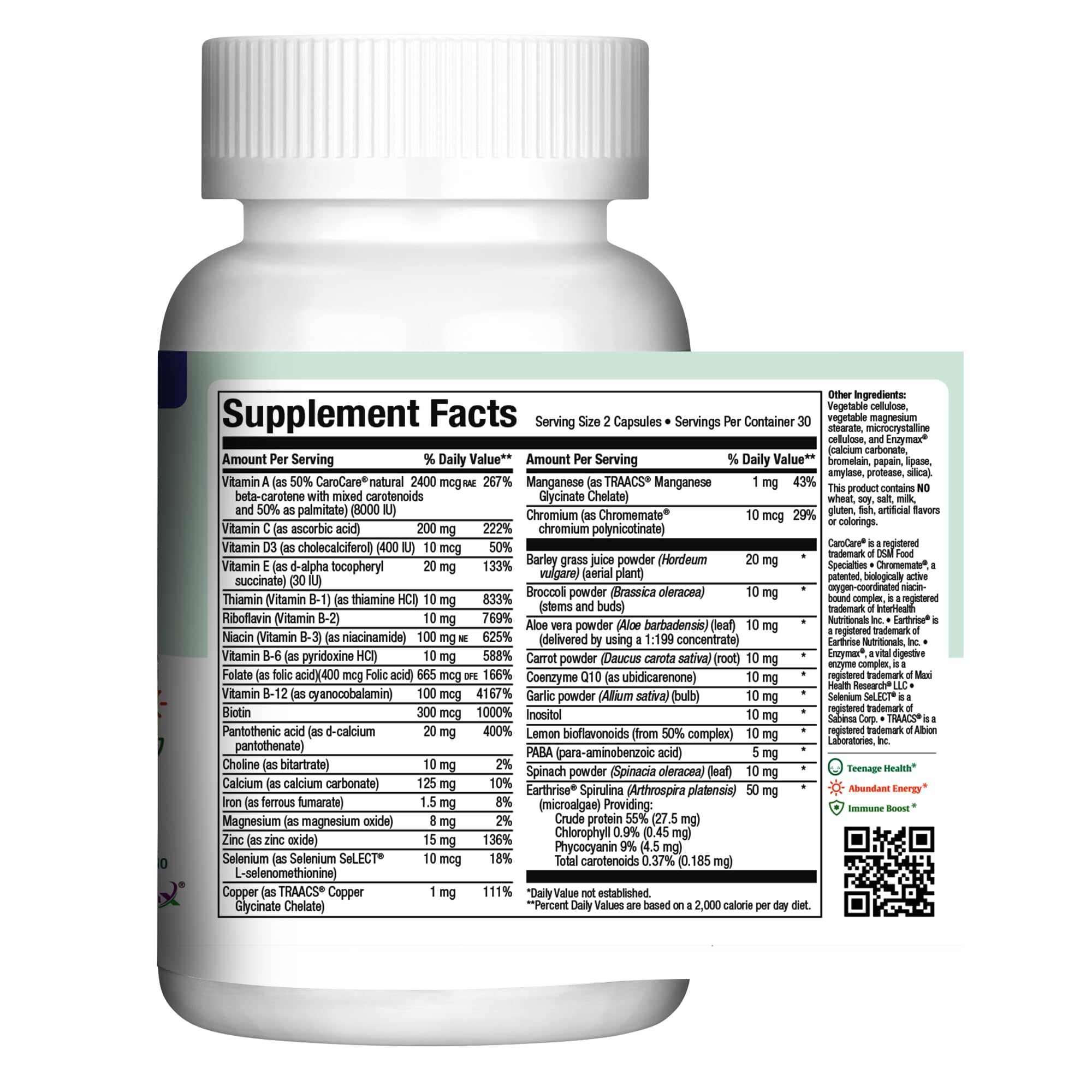 Maxi Health Teen Supreme HIS Vitamins for Teen Boys (60) - Teen Multivitamin for Young Men Ages 12 17 - Daily Teen Vitamins for Nutrition, Energy, Immune Support, Antioxidants & Teen Boy Needs