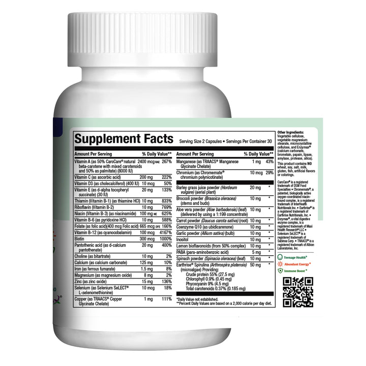 Maxi Health Teen Supreme HIS Vitamins for Teen Boys (60) - Teen Multivitamin for Young Men Ages 12 17 - Daily Teen Vitamins for Nutrition, Energy, Immune Support, Antioxidants & Teen Boy Needs