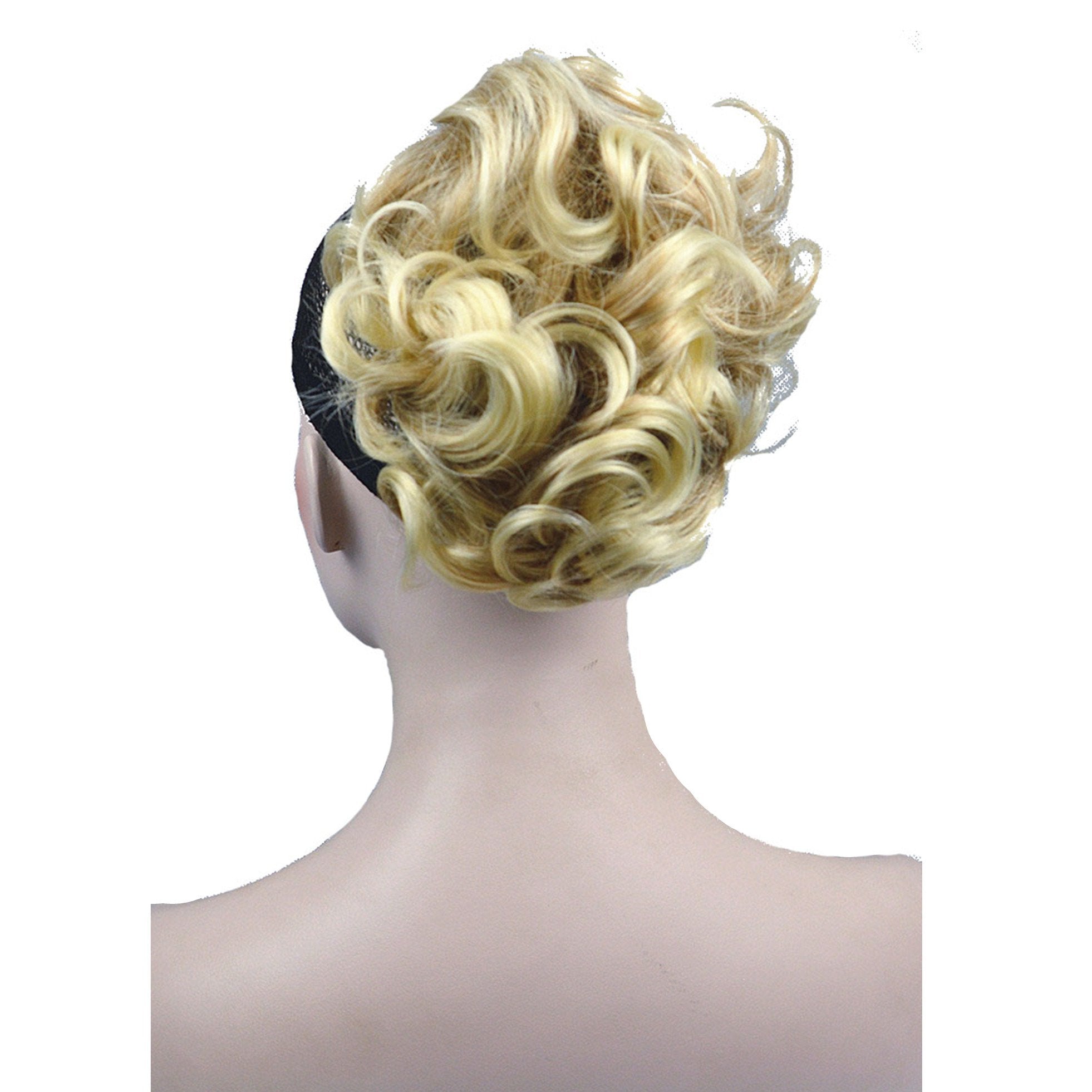 15BT613 Blond mix : Lydell Short Ponytail Hair Extension Wavy Synthetic Hair-Piece with Jaw Claw (15BT613 Blond mix)