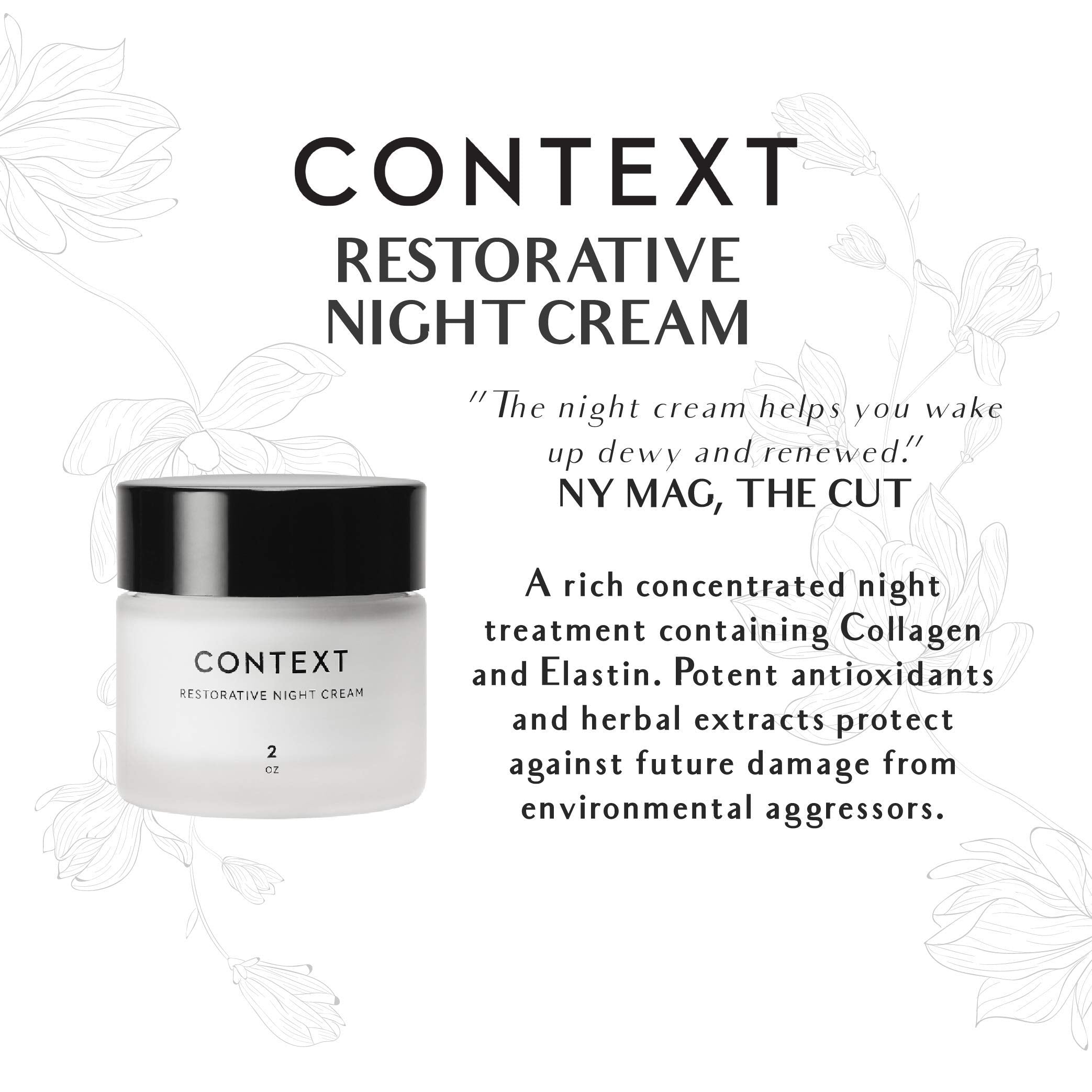 Context Restorative Night Cream - Vitamin C, Anti Wrinkle, Collagen and Elastin, Anti Aging, Removes Fine Lines, Healthy Ingredients by Context Skin