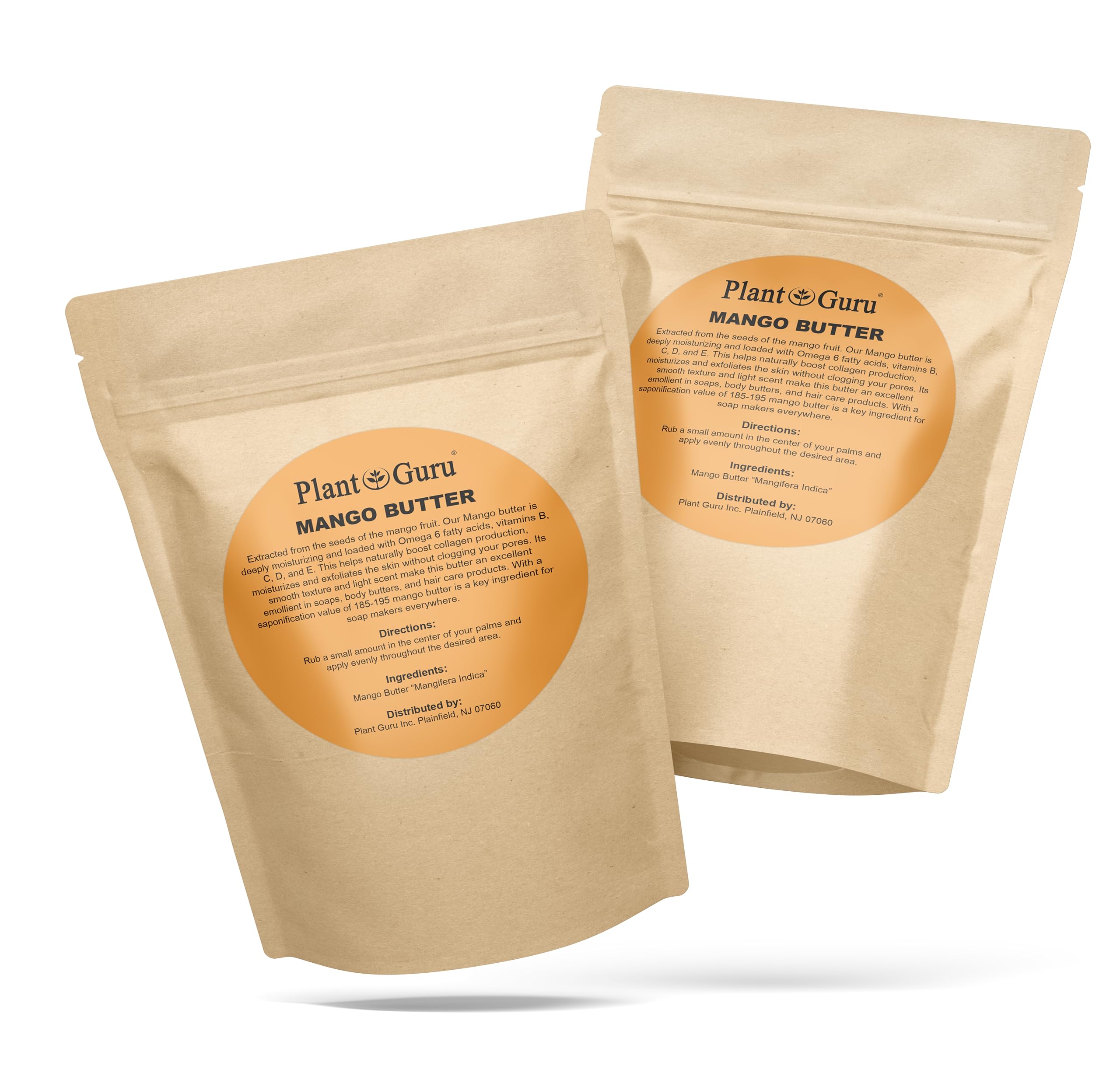 Raw Mango Butter 8 oz. Bar - 100% Pure Natural Unrefined - Great for Skin and Hair Growth. DIY Soap Making, Body Butter, Lotions and Creams.