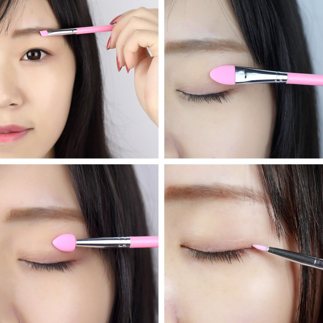 LORMAY 7 Pcs Silicone Makeup Brushes for Face Care, Eyeliner, Eyebrow, Eye Shadow, Lip Care, and UV Resin Epoxy Art Crafting (Pink)