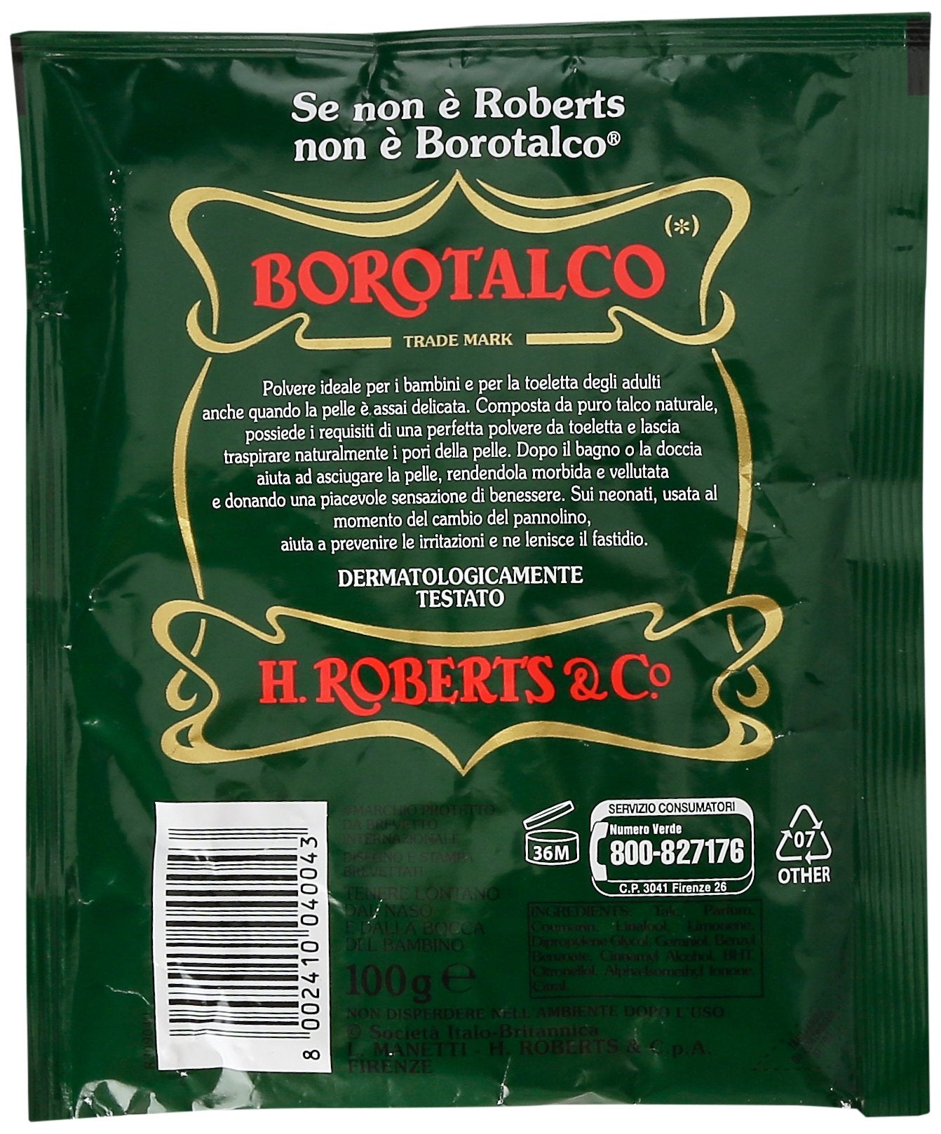 Manetti Roberts of Florence Borotalco Powder (100 g Sachet)