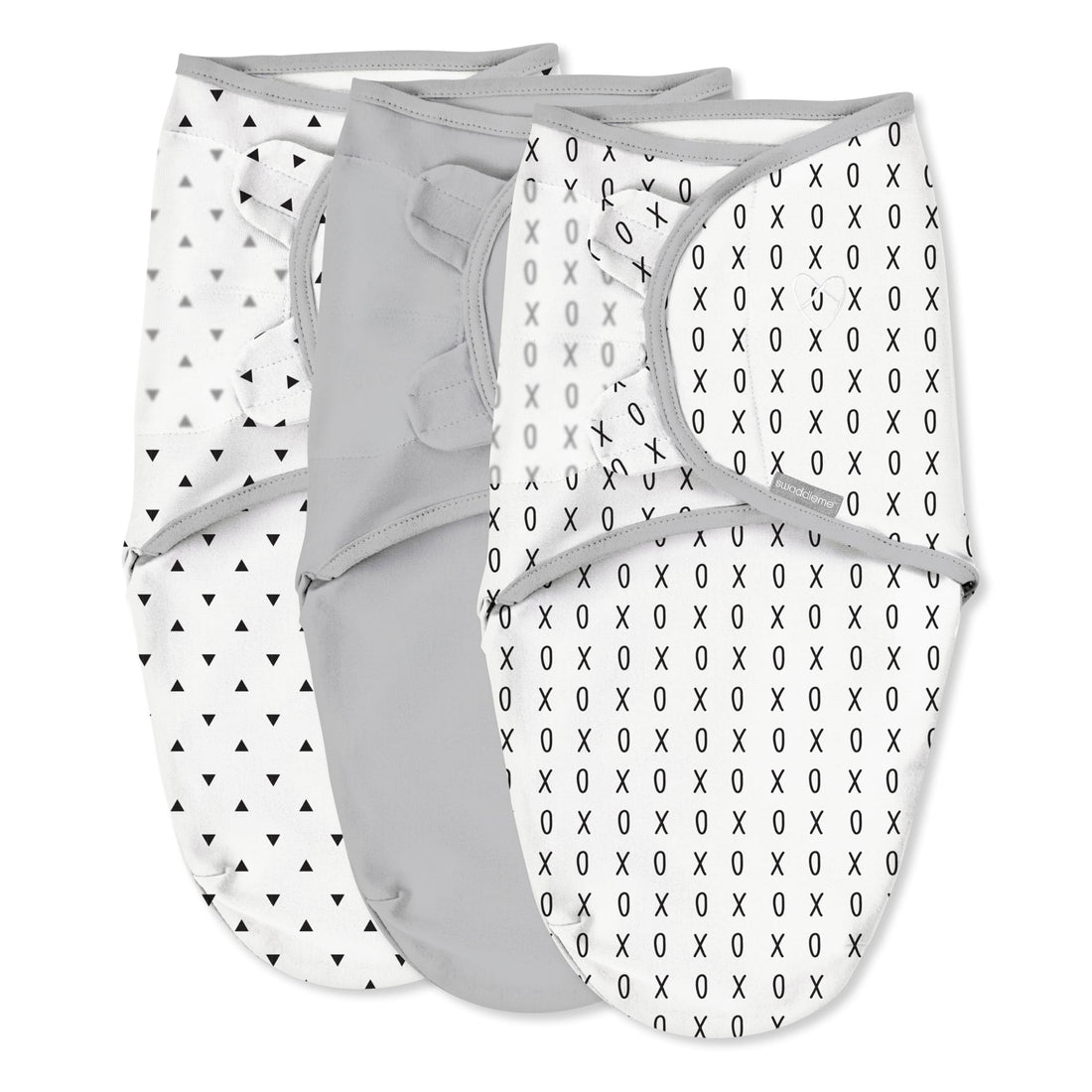 SwaddleMe by Ingenuity Original Swaddle, 100% Cotton, Improves Sleep & Calms Startle Reflex, 0-3 Months, 3-Pack - Xoxo