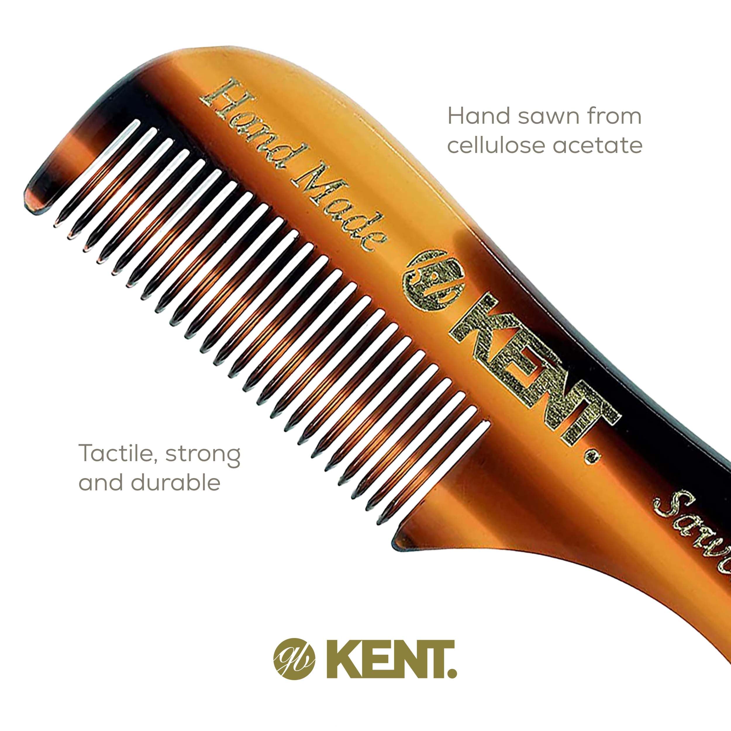 KENT 81T Freddie Handmade Beard Mustache Comb - Extra Small. Unbreakable Fine Toothed Beard and Moustache Combs Pocket Size for Facial Hair Grooming. Hand-Made Saw-Cut & Polished