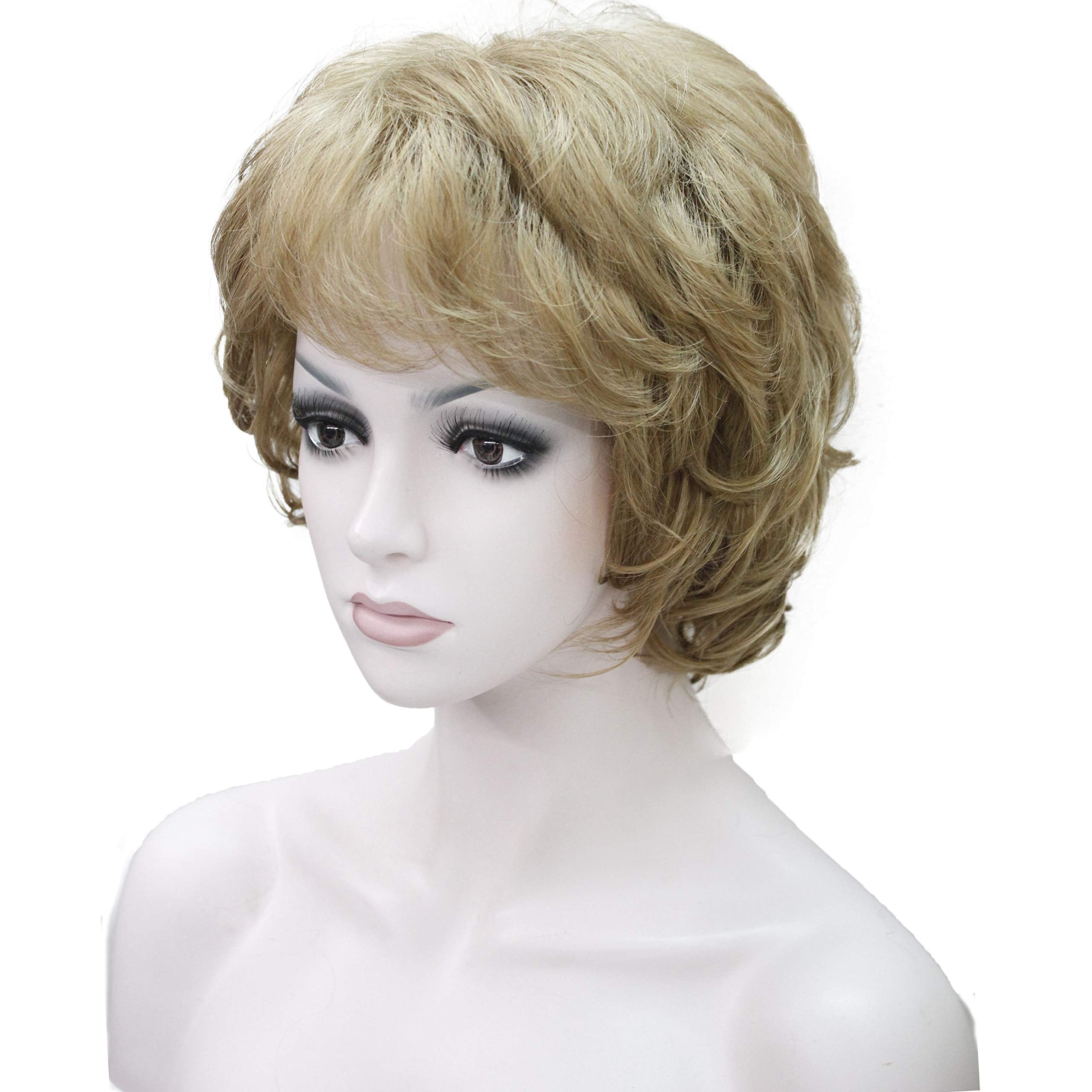 Wigingway #19: Wiginway Ladies Wigs Short Wavy Bob Wigs For Women Synthetic Capless Full Wig 9 Colors