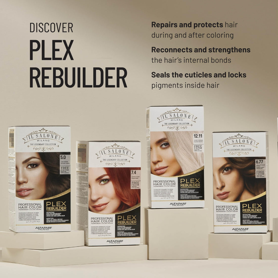 Il Salone Milano Plex Rebuilder Permanent Hair Color Cream - 10.1 Extra Light Ash Blonde Professional Hair Dye Kit for a Natural Gloss & Glaze - Paraffin, Paraben, and Alcohol Free