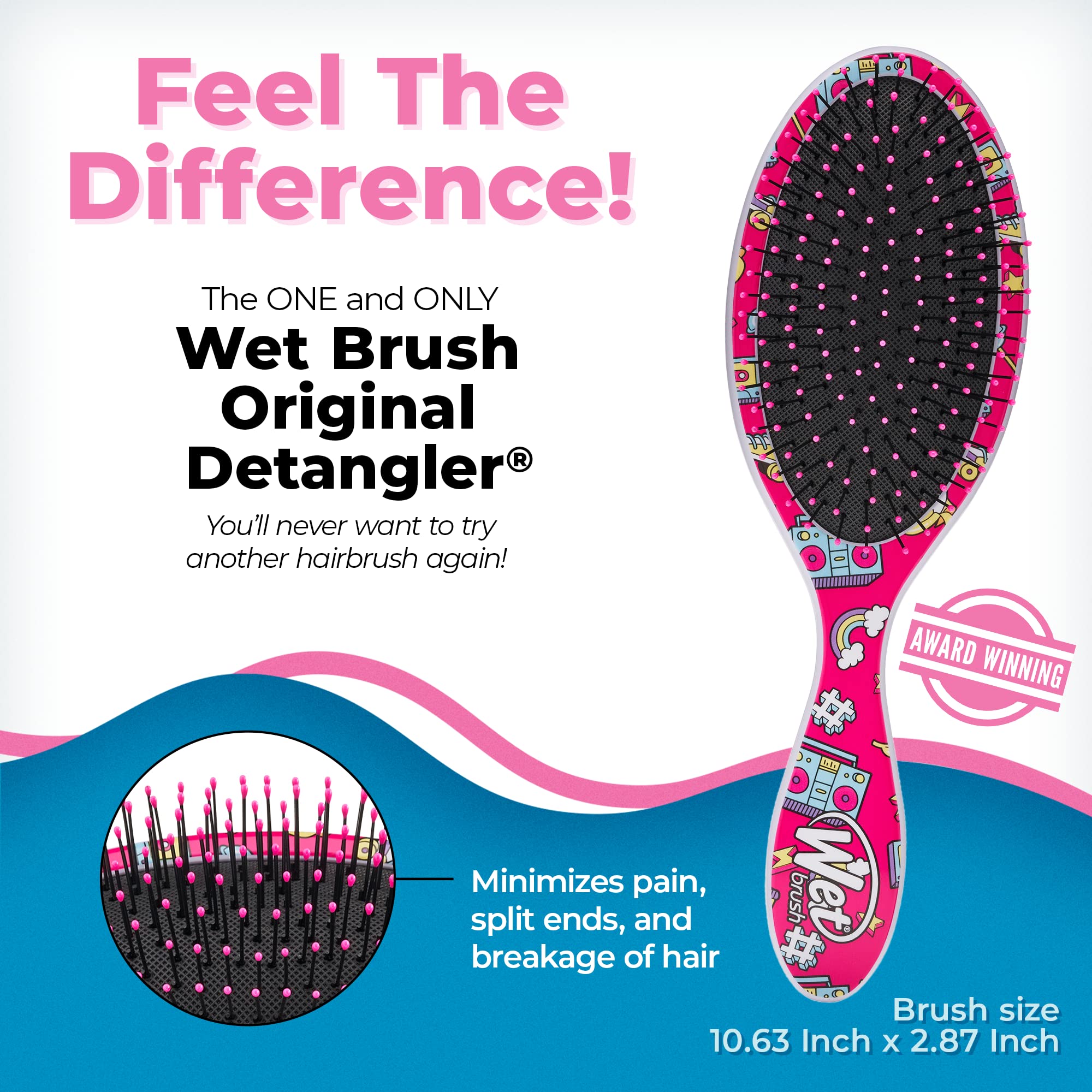 Wet Brush Original Detangler Hair Brush - Happy Hair Pineapple - Exclusive Ultra-soft IntelliFlex Bristles - Glide Through Tangles With Ease For All Hair Types - For Women, Men, Wet And Dry Hair