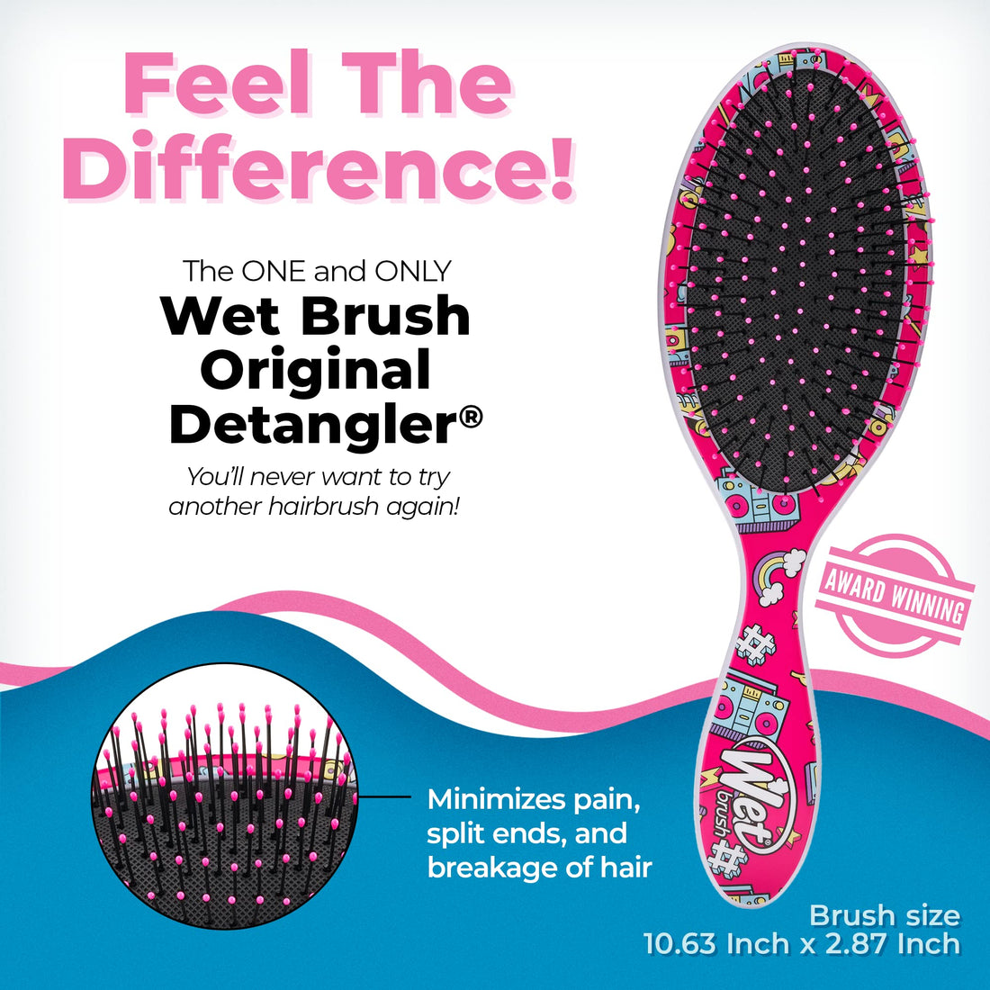 Wet Brush Original Detangler Hair Brush - Happy Hair Pineapple - Exclusive Ultra-soft IntelliFlex Bristles - Glide Through Tangles With Ease For All Hair Types - For Women, Men, Wet And Dry Hair