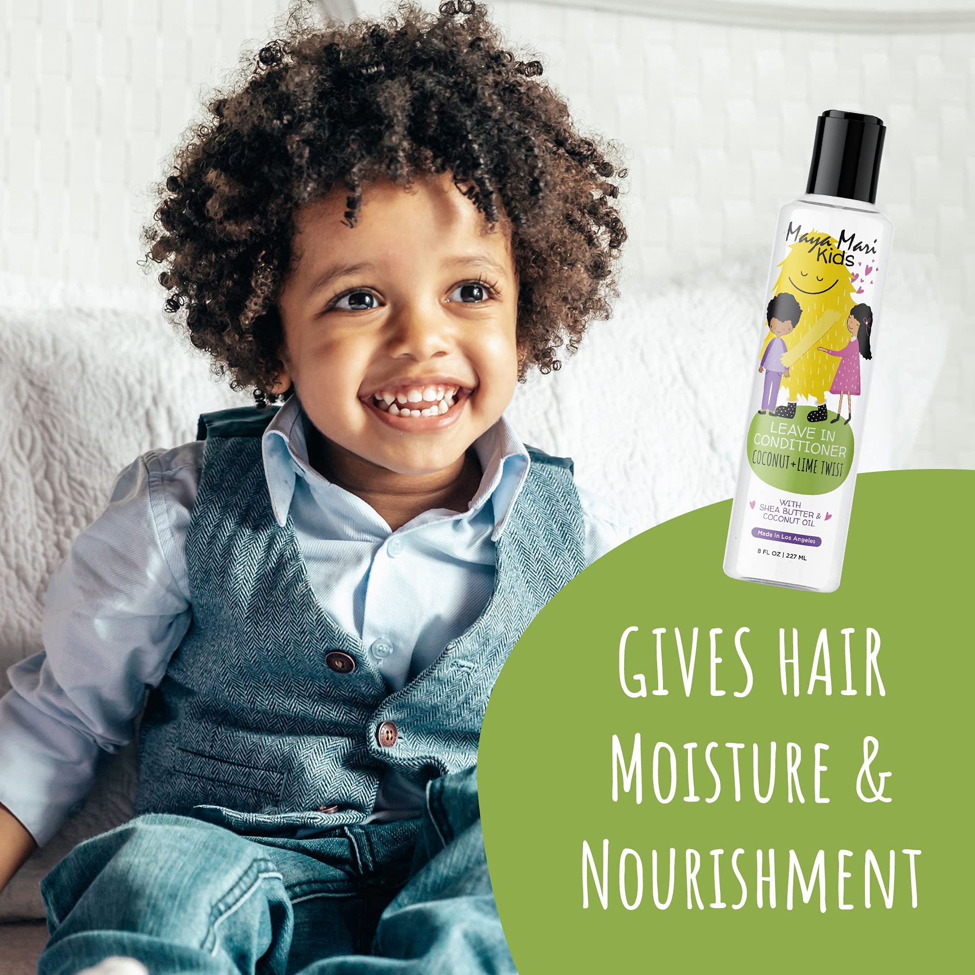 MAYA MARI - Kids Leave-in Conditioner With Coconut Oil, Shea Butter, and Marula Oil, Coconut and Lime Twist, 8 oz