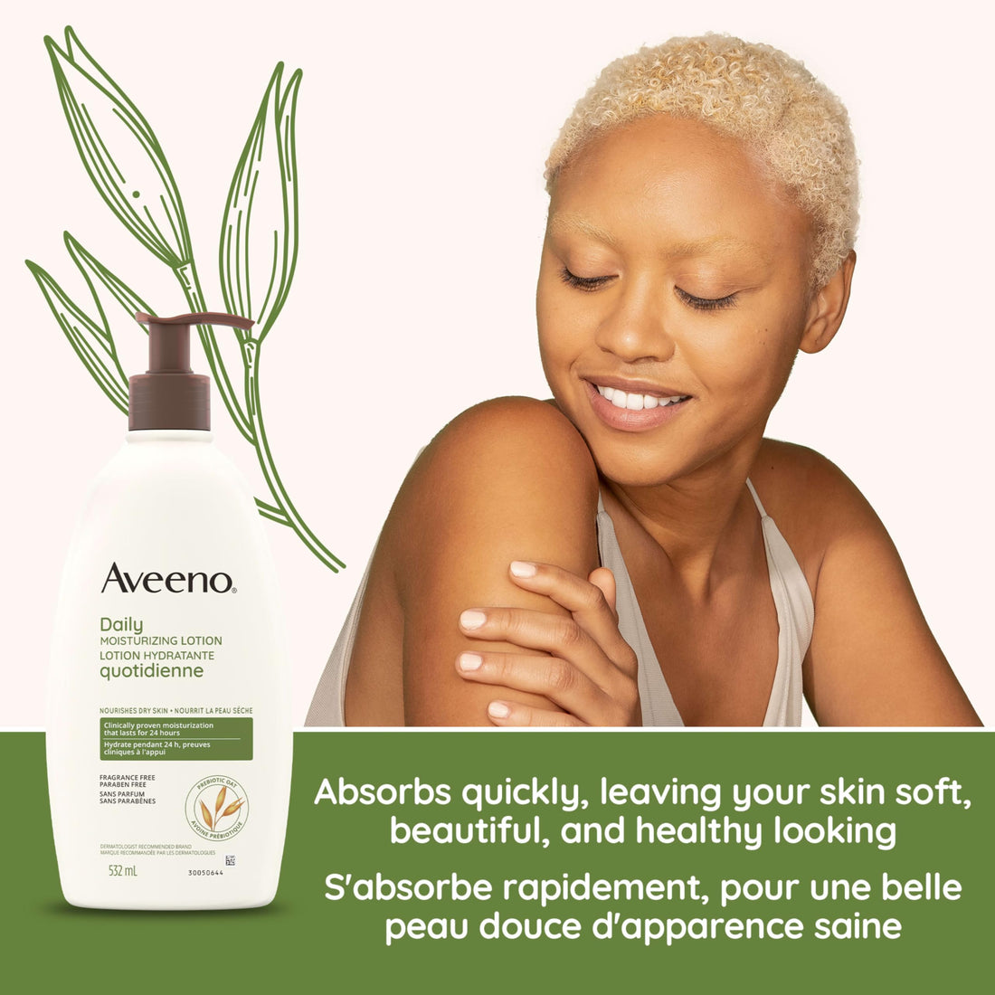 Aveeno Daily Moisturizing Lotion with Pump for Dry Skin, 532ml