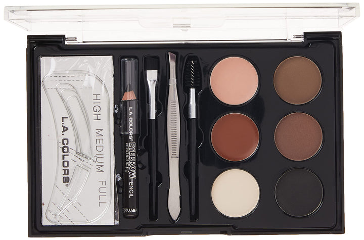 L.A. Colors I Heart Makeup Brow Palette, Medium to Dark, 0.26 Ounce