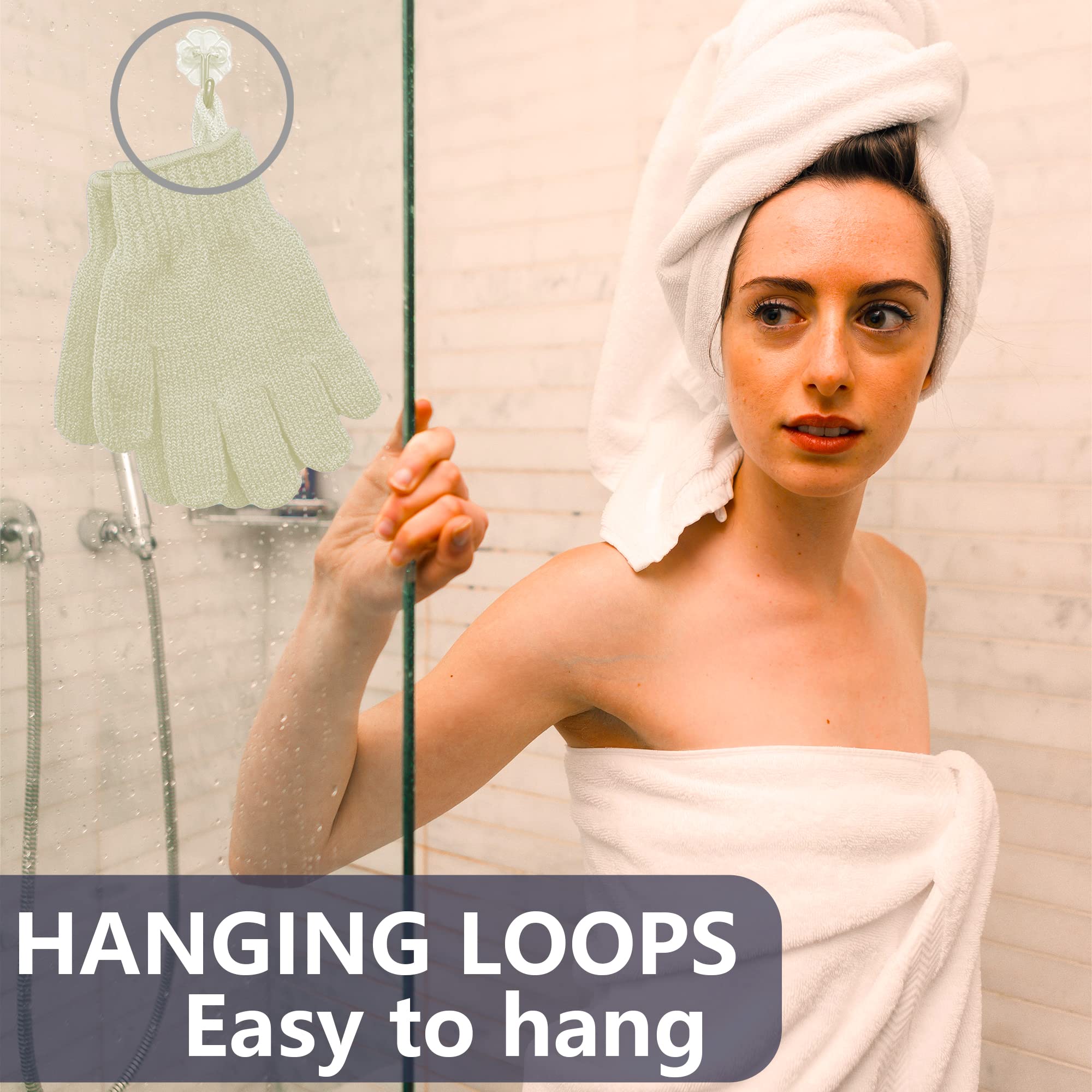 Exfoliating Glove - Body Scrub For Smooth And Soft Skin - Body Exfoliator For Ingrown Hair Dead Skin Remover And Itchy And Flaky Skin - Scrubber Shower Accessories For Women And Men 1 Pair Glove