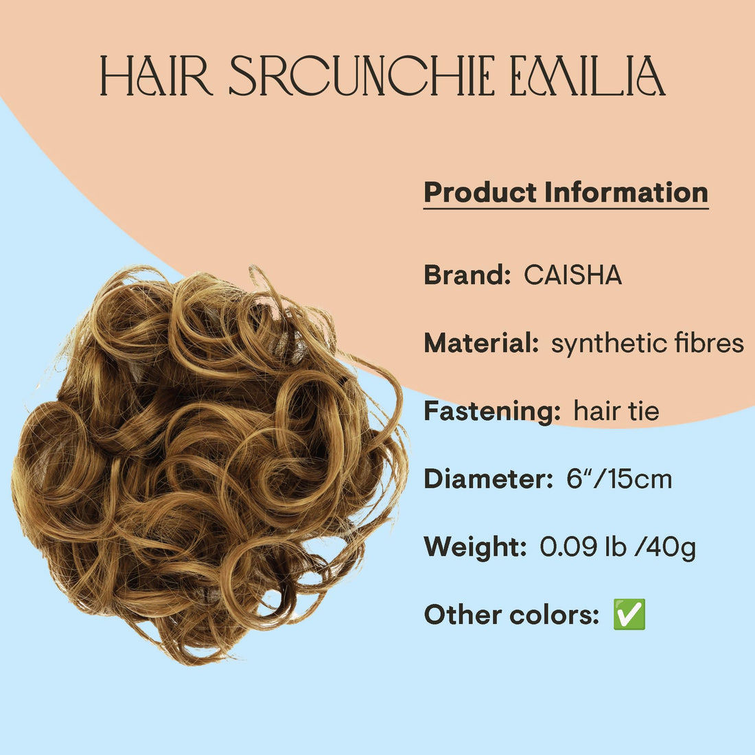 Light brown mix G16E_30T26 : PRETTYSHOP Hairpiece Hair Rubber Scrunchie Scrunchy Updos VOLUMINOUS Curly Messy Bun Light brown mix G16E_30T26