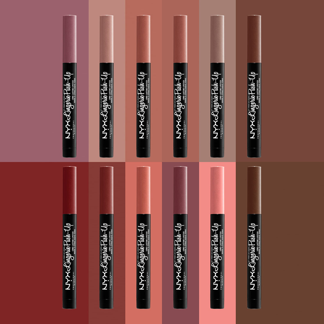 NYX PROFESSIONAL MAKEUP Lip Lingerie Push-Up Long Lasting Lipstick - Bedtime Flirt, Red Tone Pink