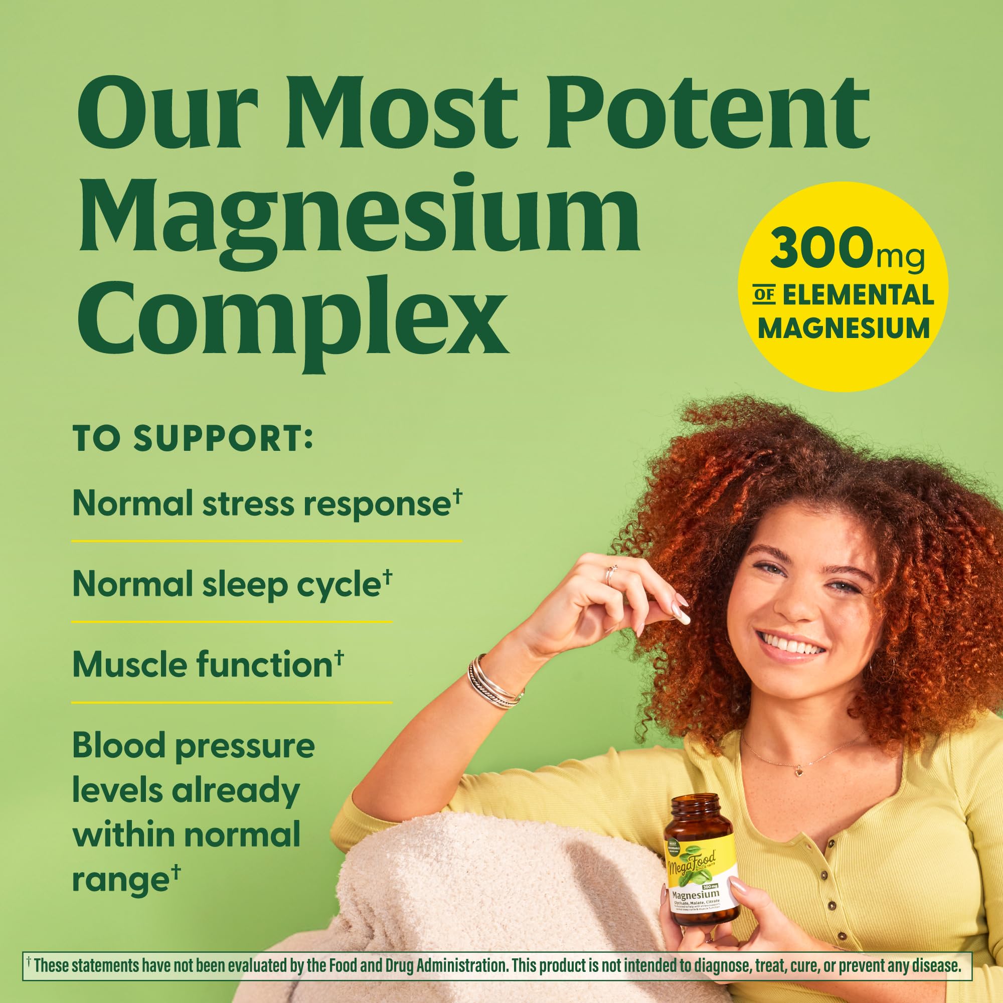 MegaFood Magnesium 300 mg - Highly absorbable Blend of Magnesium Glycinate, Magnesium Citrate & Magnesium Malate to Help Support Heart, Nerve Health and Relaxation - 120 Capsules (60 Servings)