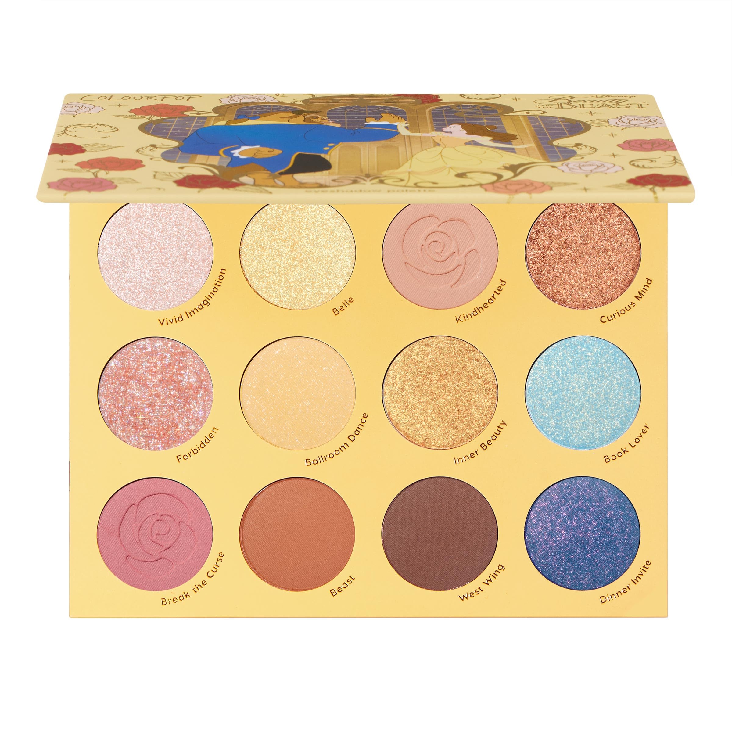 ColourPop x Beauty and the Beast Eyeshadow Palette - Neutral Makeup Palette with Metallic, Matte, Glitter & Matte Sparkle Finishes - Buildable, Blendable & High-Pigment Formula (0.5 oz)
