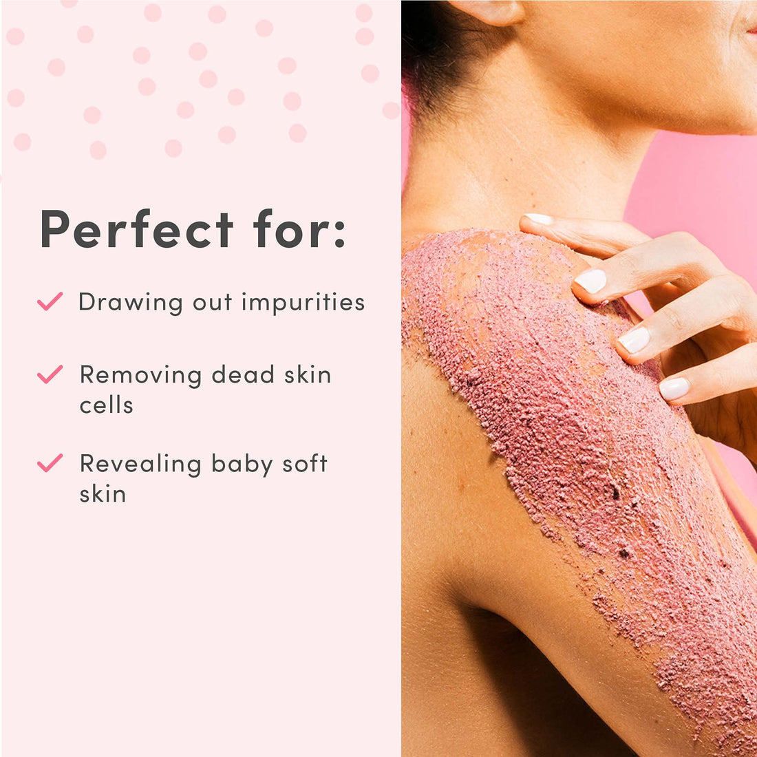 Sand & Sky Australian Pink Clay Exfoliating Body Scrub with Macadamia Oil - Smoothing Shimmer Body Polish for Cellulite Reduction, Helps with Keratosis Pilaris, 6.8 oz