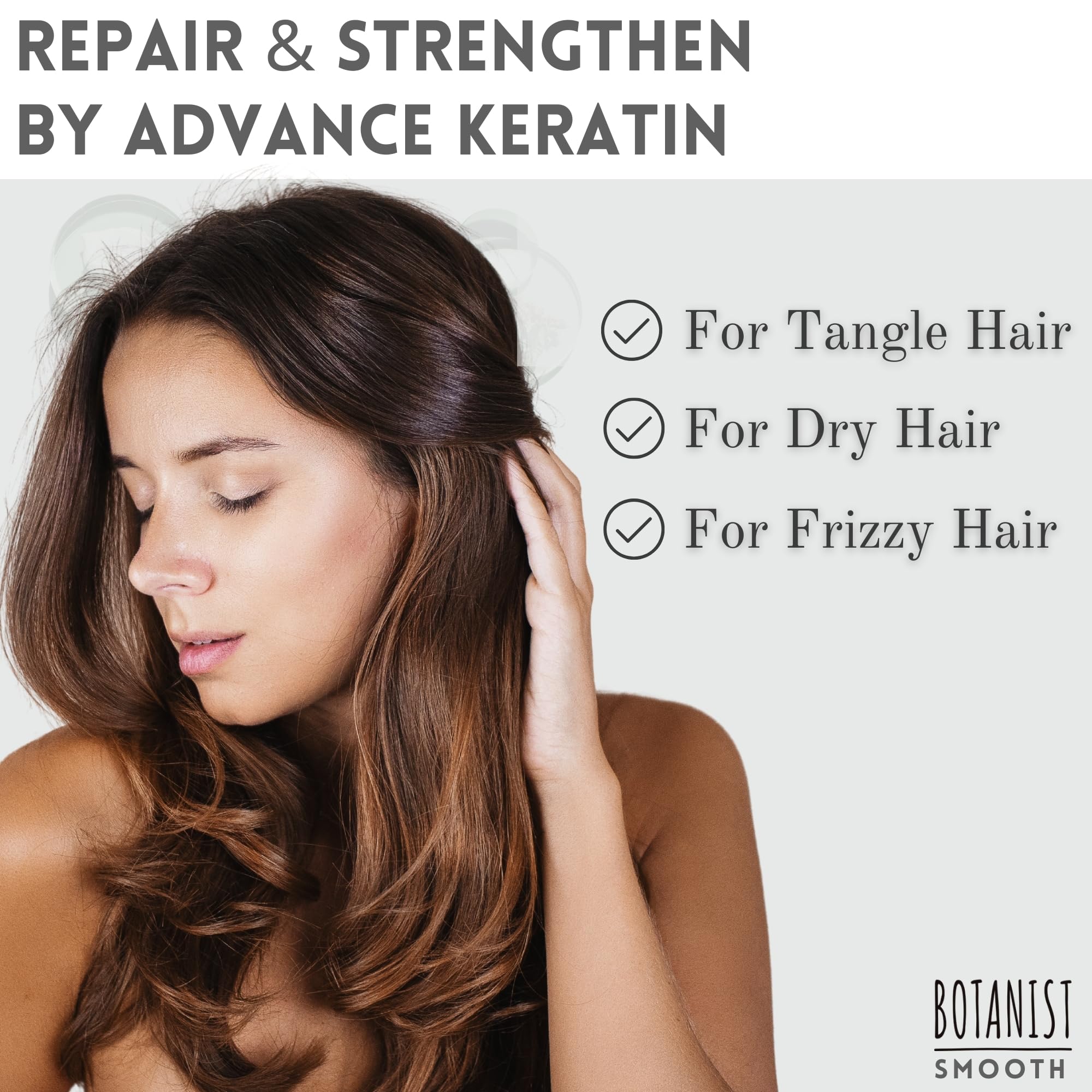 BOTANIST Organic Shampoo for Frizzy & Dry Hair Women & Men, Anti-Frizz Clarifying Shampoo with Macadamia Nut Oil & Sugarcane Extract from Japan, Sulfate & Silicone Free, GREEN APPLE & ROSE, 15.5 Fl Oz