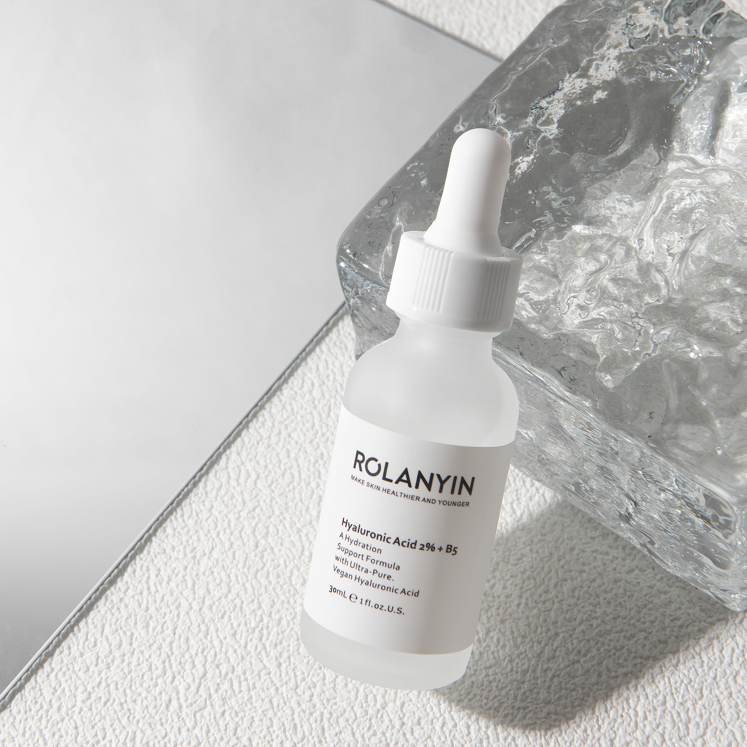 ROLANYIN Hyaluronic Acid 2% + B5 Serum Hydrating and Moisturizing with Soothing and Revitalizing Benefits Skin Repair and Texture Improvement for Youthful Radiant Skin