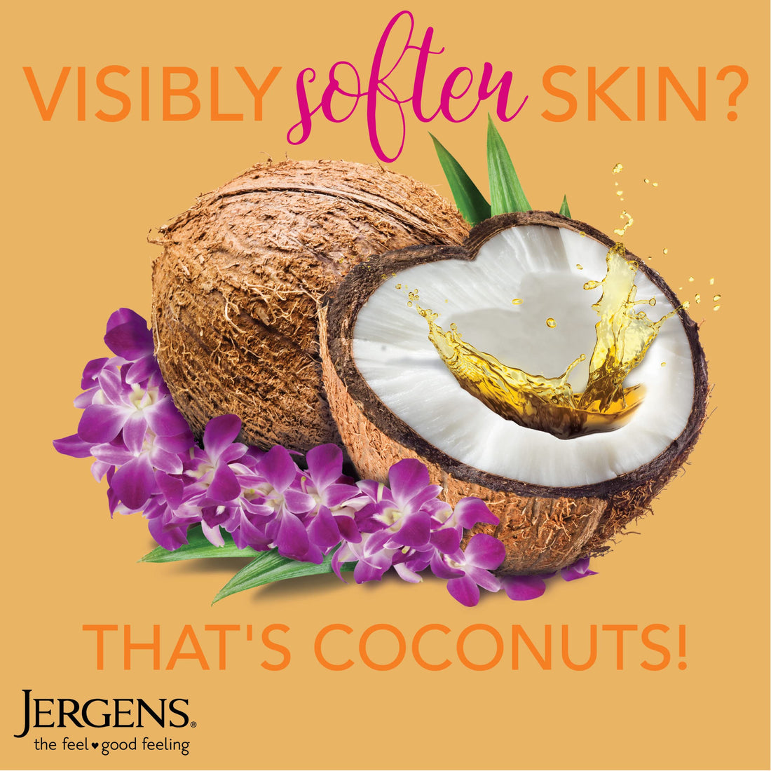 Jergens Hydrating Coconut Body Moisturizer, Infused with Coconut Oil and Water for Long-Lasting Moisture, Hydrates Dry Skin Instantly, 8 Ounce, Dermatologist Tested (Packaging May Vary)