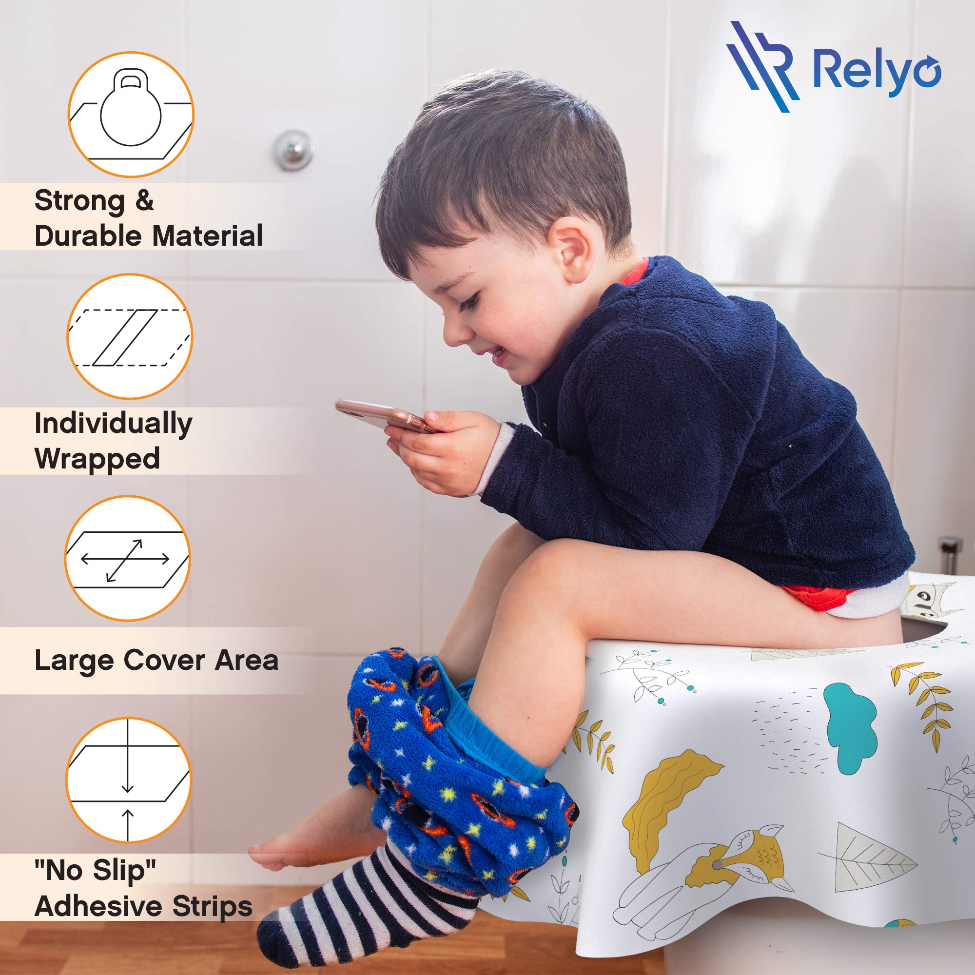 Toilet Seat Covers Disposable - 20 Pack - Waterproof, Ideal for Kids and Adults – Extra Large, Individually Wrapped for Travel, Toddlers Potty Training Public Restrooms (Owls, 20)