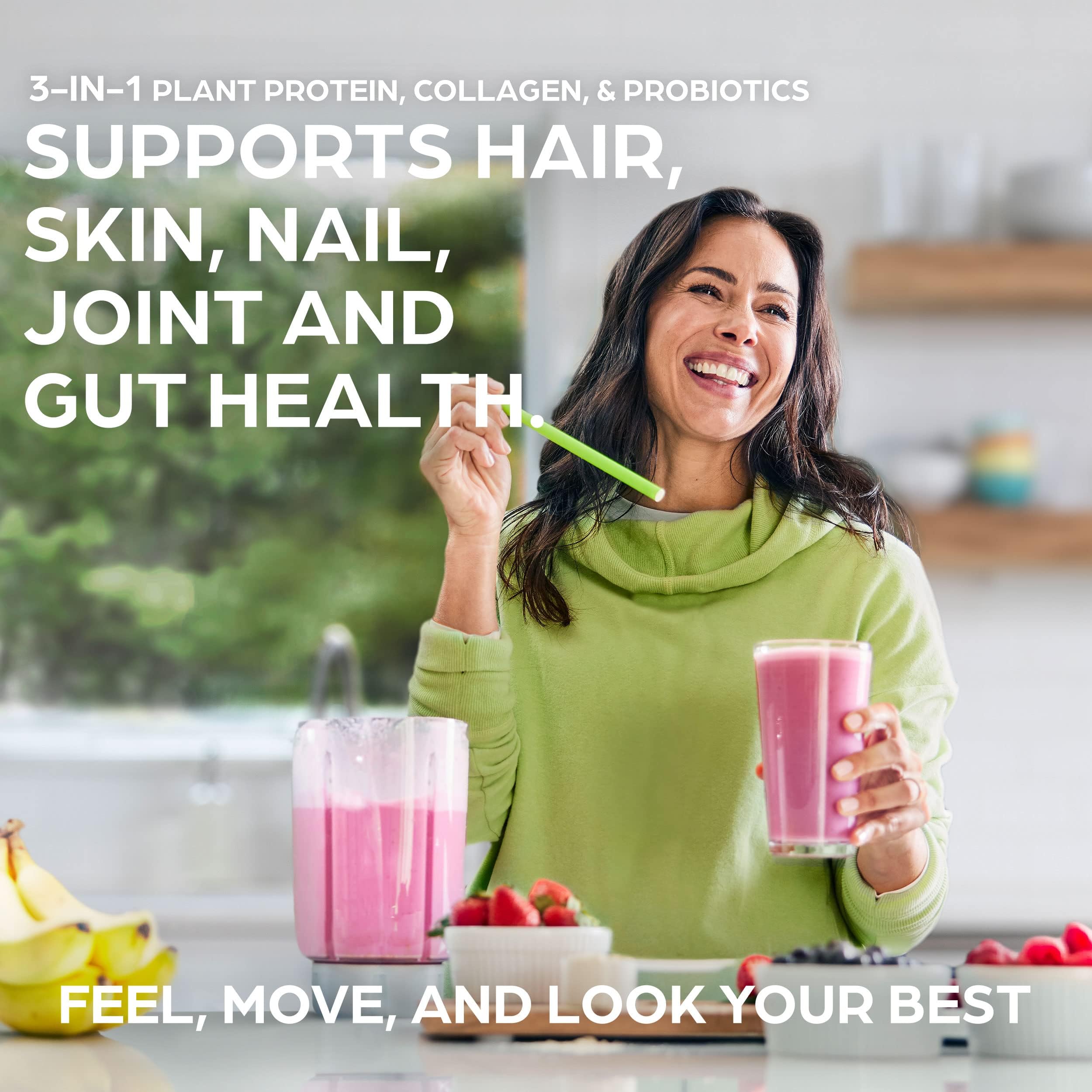 Orgain Protein Powder + Collagen, Vanilla Bean - 25g of Protein, 10g Collagen Peptides, Type I & III, 1B CFU Probiotics, Supports Hair, Skin, Nail, Joint & Gut Health, Gluten Free - 1.6lb