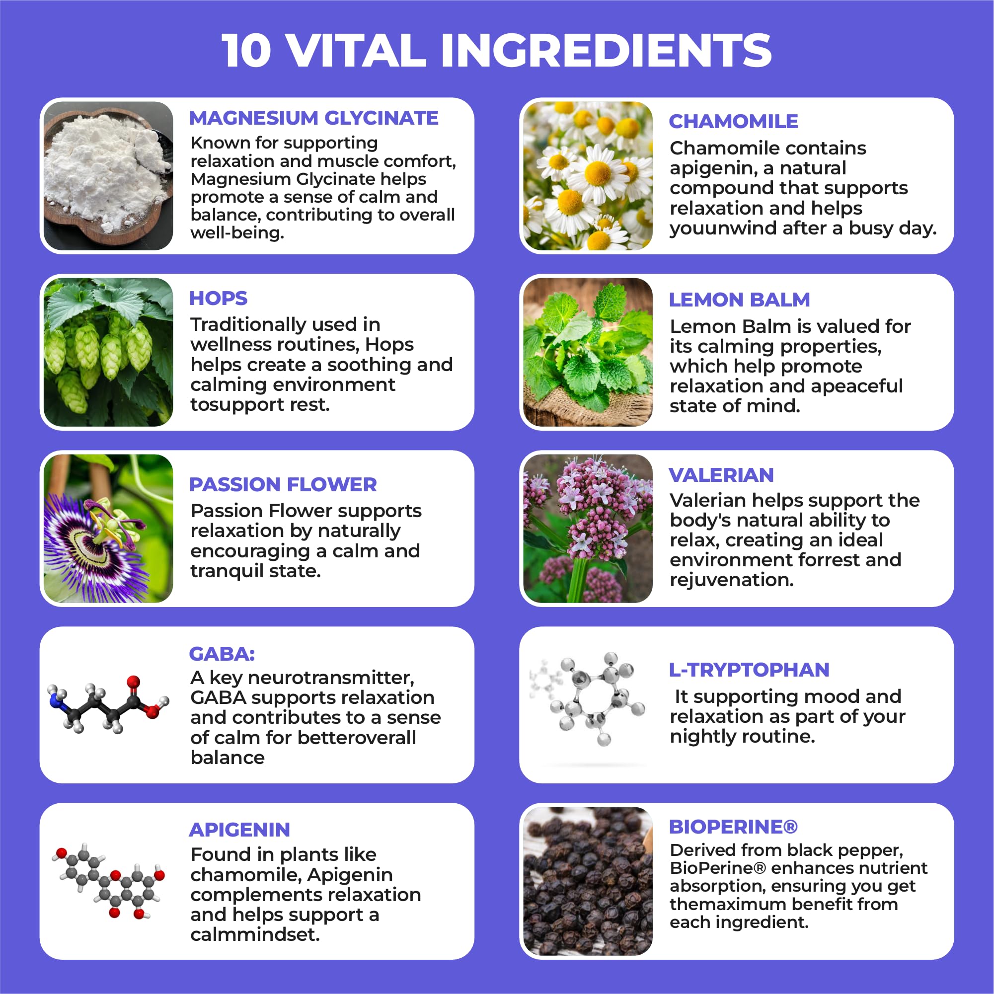 HerbaMe Sleep Aid Support Supplement - Melatonin Free Formula with Magnesium, Valerian, Chamomile, Apigenin, Helps Restful Sleep and Relaxation, No Grogginess Sleeping Pills