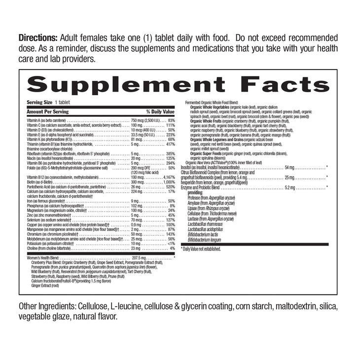 Country Life Women’s Core 1 Daily Multivitamin with Iron, Cranberry, Probiotics, and Digestive Enzymes-Certified Gluten-Free Formula for Energy, Immune Support and Complete Digestive Health,60 Tablets