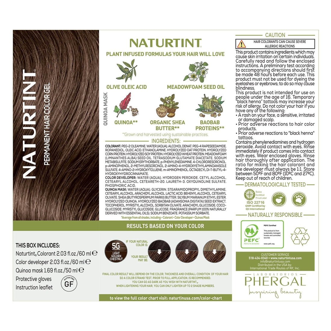 Naturtint 5G Light Golden Chestnut Permanent Hair Color (Pack of 6), Ammonia Free, Vegan, Cruelty Free, up to 100% Gray Coverage, Long Lasting Results (Packaging may vary)