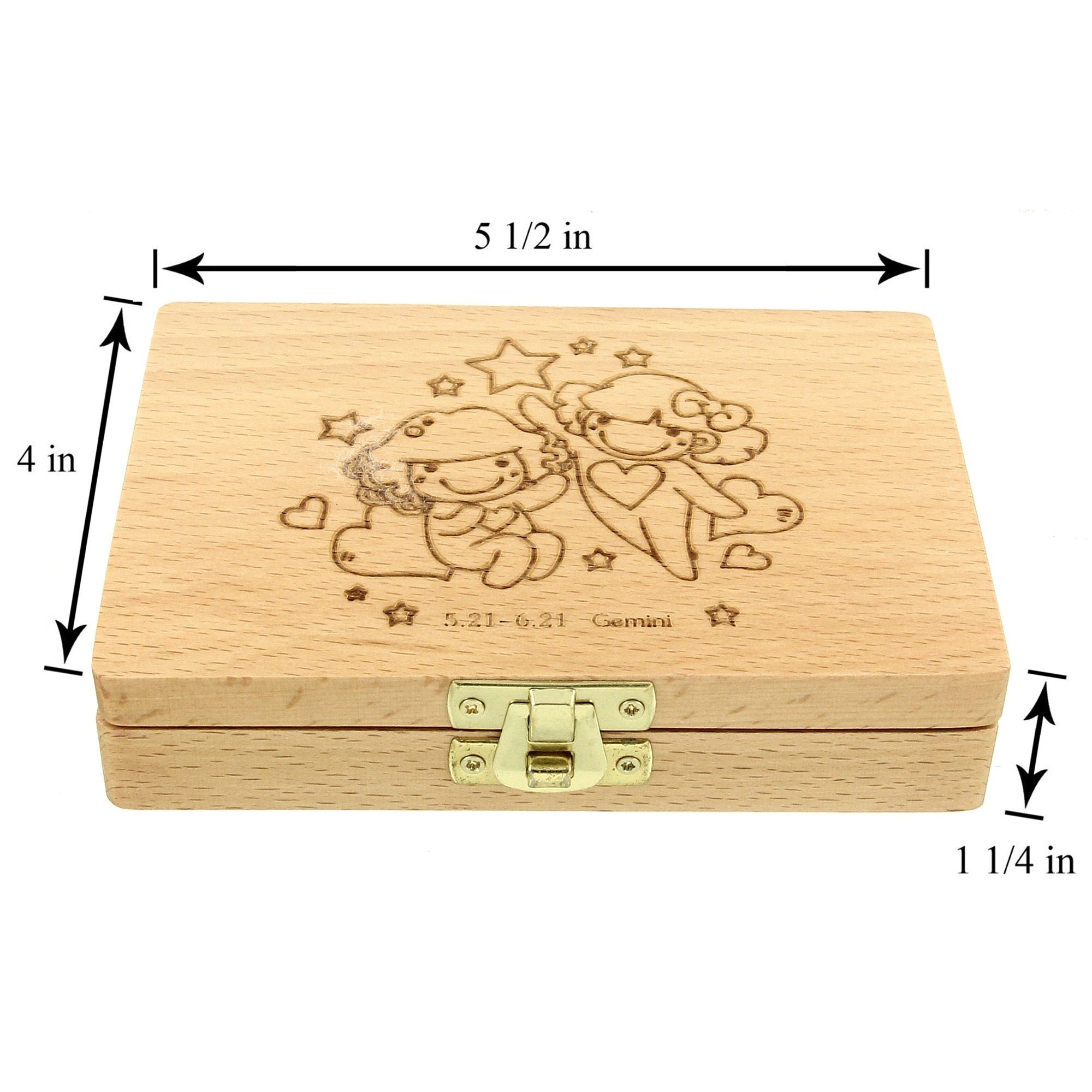 CFG ONLINE Zodiac Baby Wooden Tooth Box- Enlgish Version