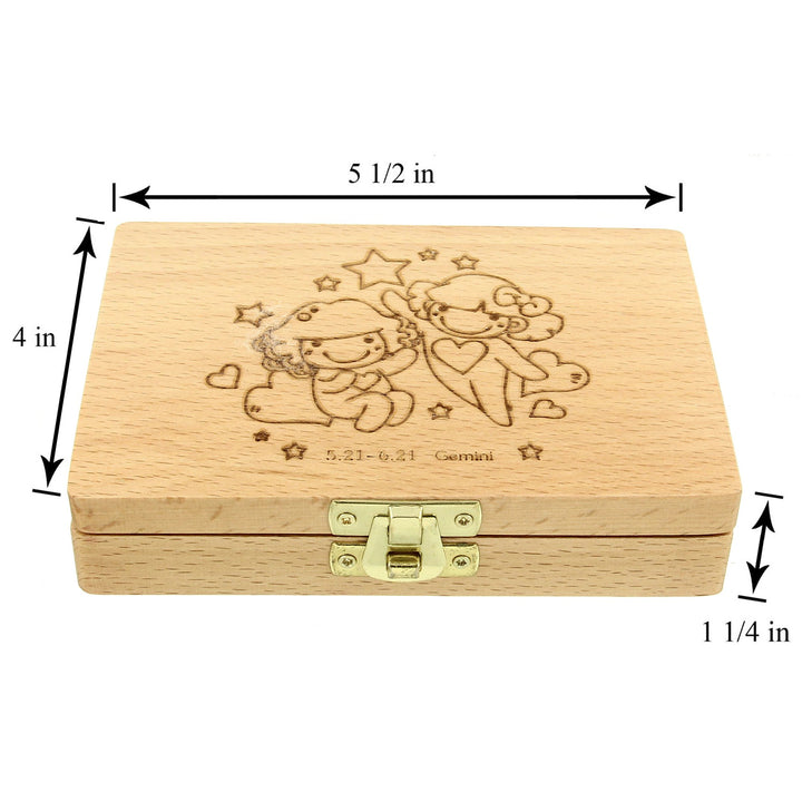 CFG ONLINE Zodiac Baby Wooden Tooth Box- Enlgish Version