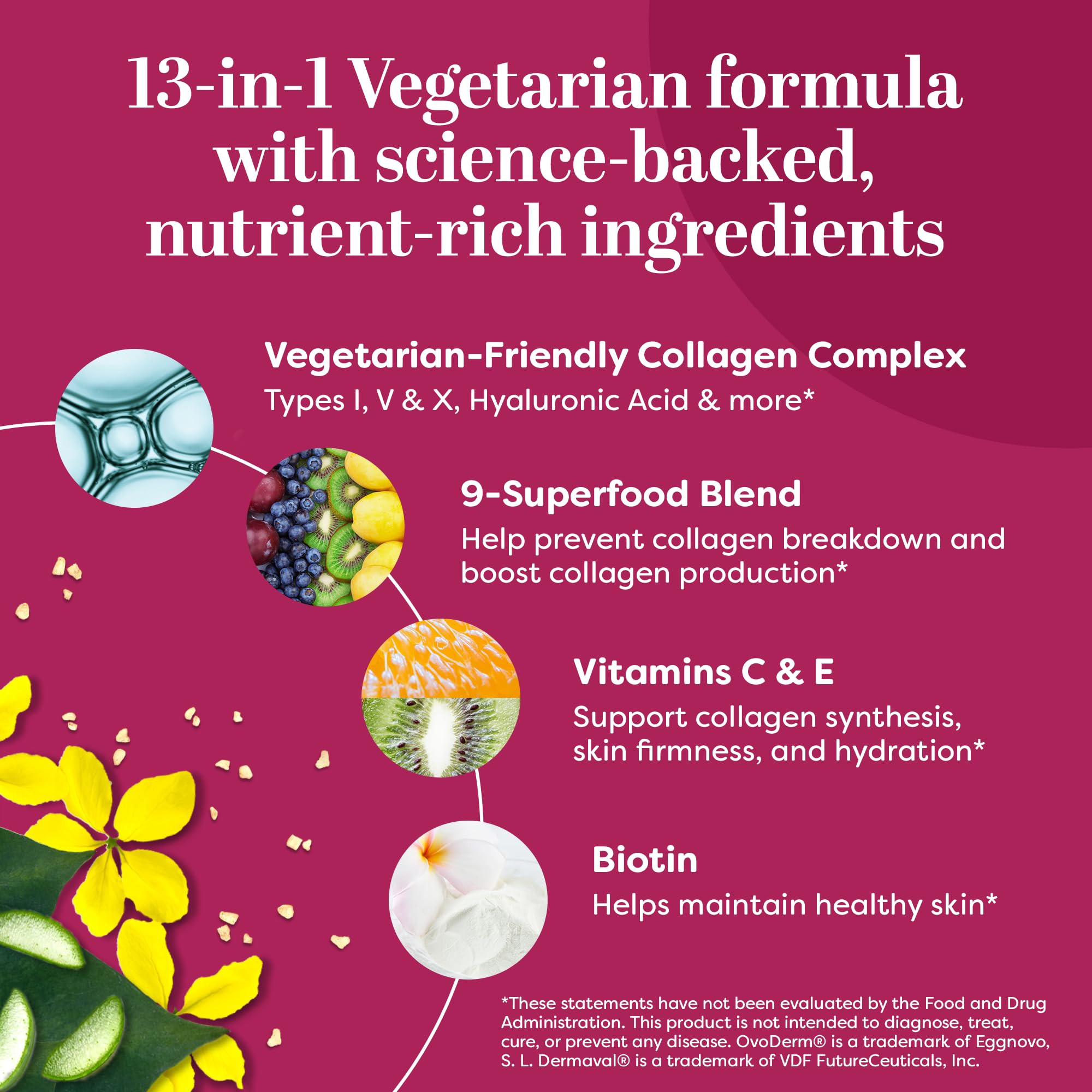 TruSkin Collagen Supplements – Vegetarian-Friendly Multi Collagen for Skin with Biotin, Vitamin C & Acai Superfood Complex – Support Natural Collagen Production, Hydrate & Brighten Skin, 60 Capsules