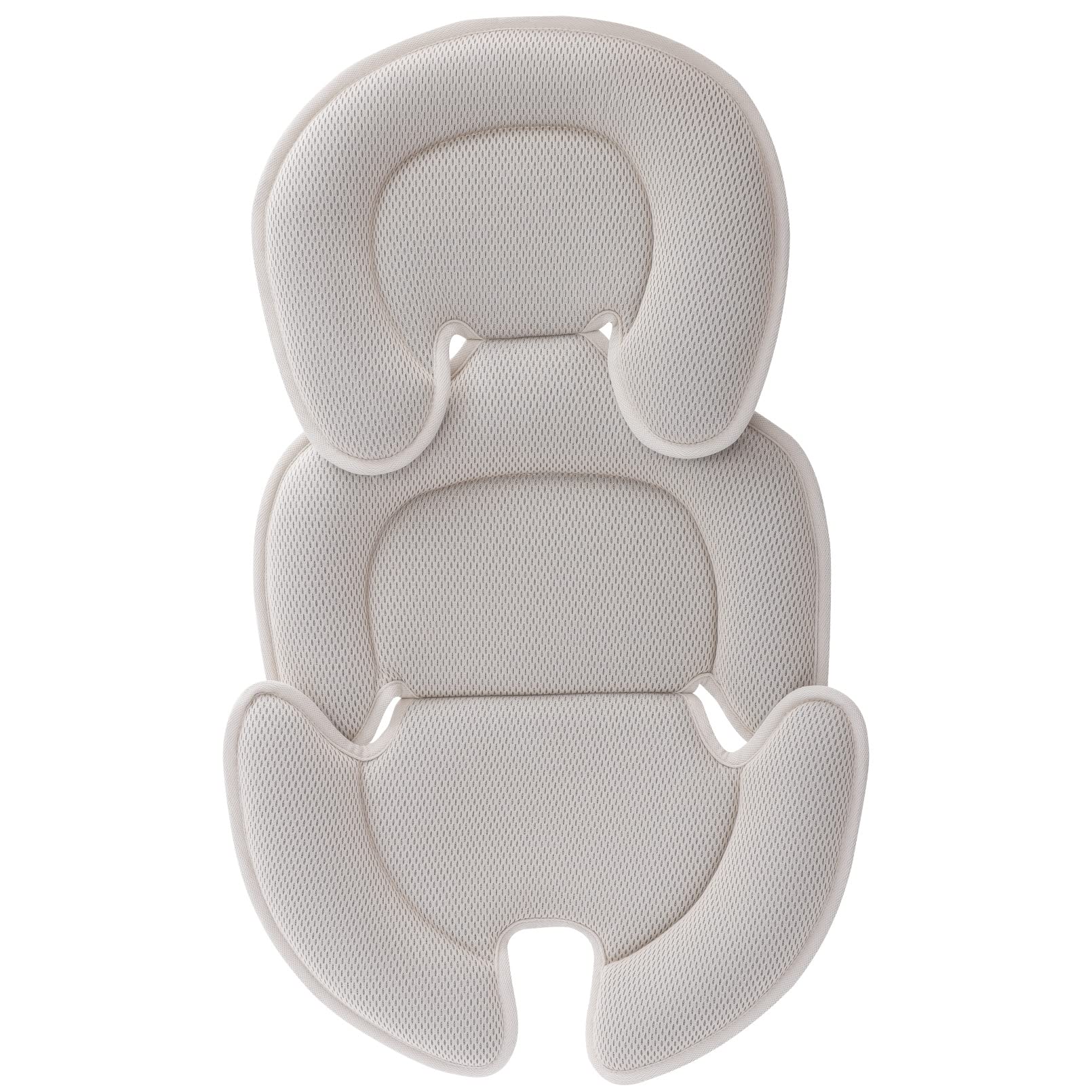 Innokids Head and Body Support Pillow Infant Car Seat Insert for Newborn to Toddler Stroller Cushion (Beige)