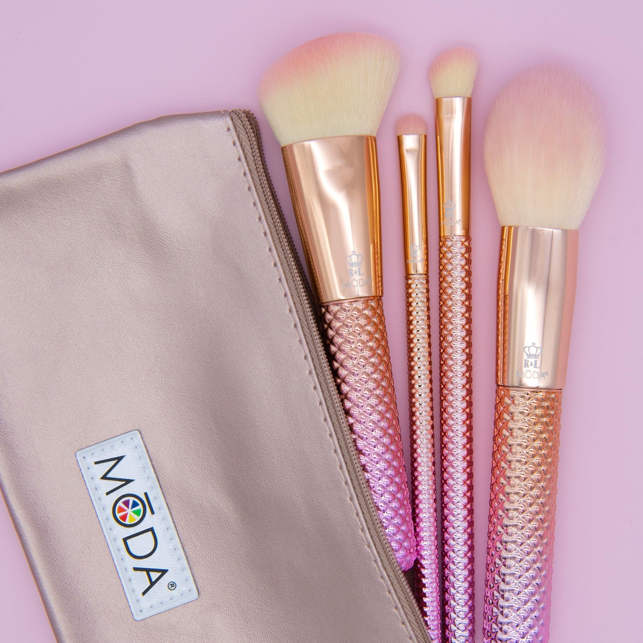 Royal Brush Moda Rose Cosmetic 5 Piece Make Up Complete Kit Brush Set