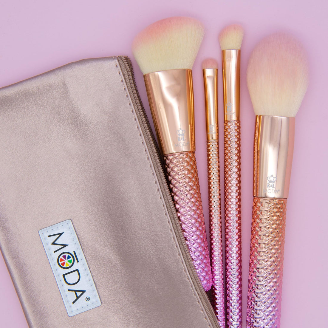 Royal Brush Moda Rose Cosmetic 5 Piece Make Up Complete Kit Brush Set