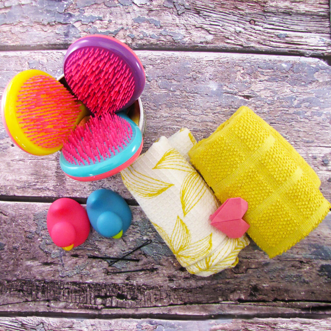 Michel Mercier Detangling Hair Brush - Girlie Hairbrush for Kids - Specially Designed for Young Hand - Yellow (Fine Hair)