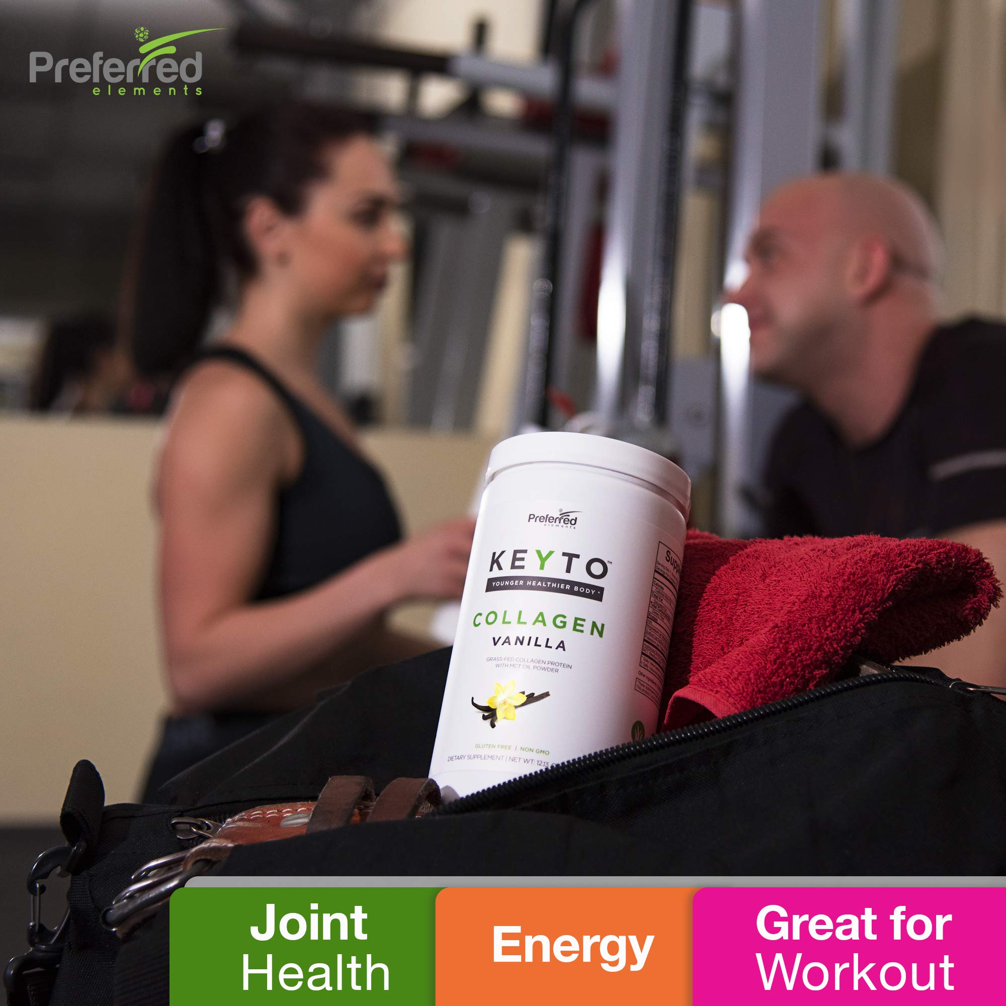 Keto Collagen Protein Powder with MCT Oil – Keto and Paleo Friendly Grass Fed and Pasture Raised Hydrolyzed Collagen Peptides – Fits Low Carb Diet and Keto Snacks – KEYTO Vanilla Flavor