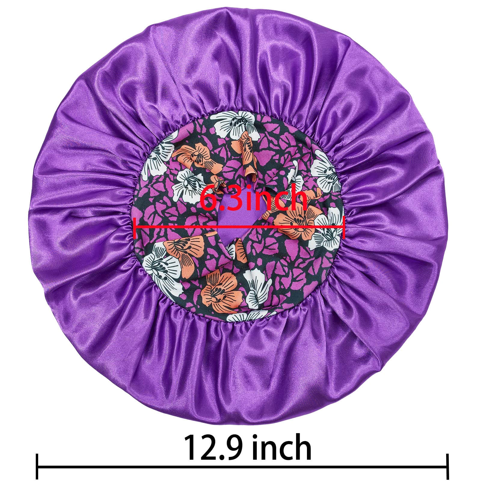 3 Pack Satin Bonnet Silk Hair Bonnet for Sleeping, Sleep Bonnets for Women Large Wide Soft Band Sleep Cap for Curly Hair Braids